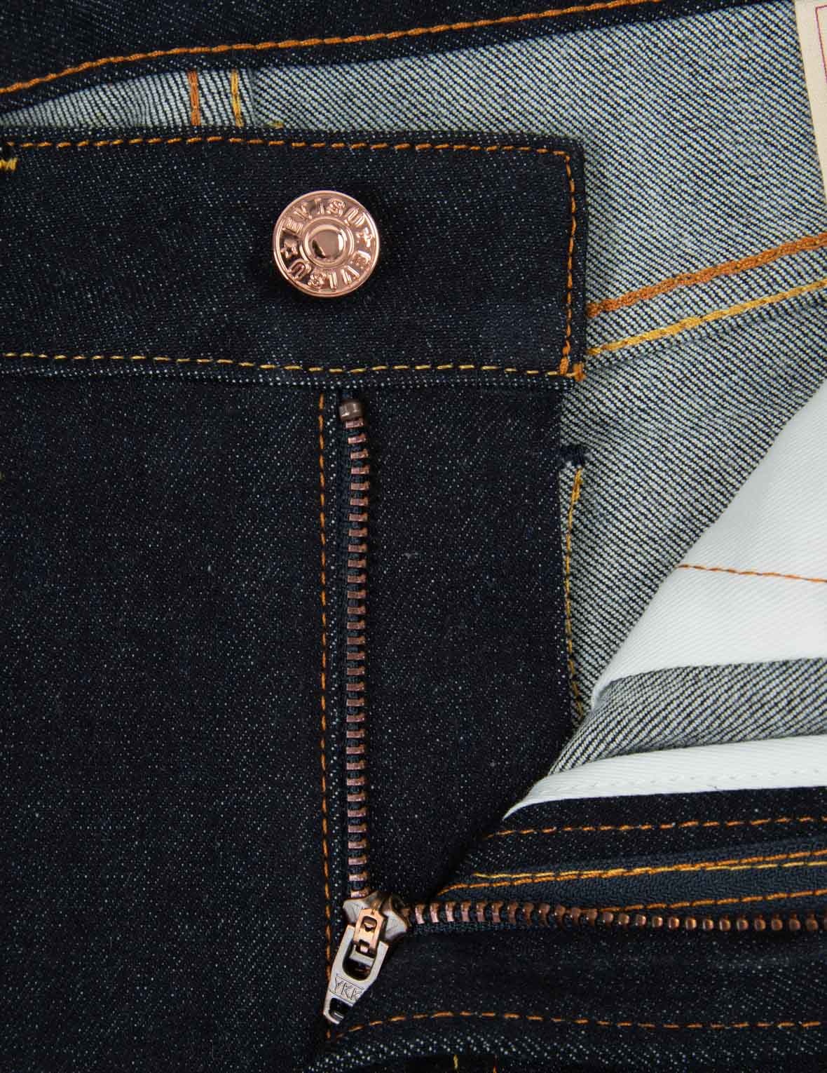 KAMON AND “KOI PLAYING IN THE WAVES” EMBROIDERY STRAIGHT-LEG JEANS - 12