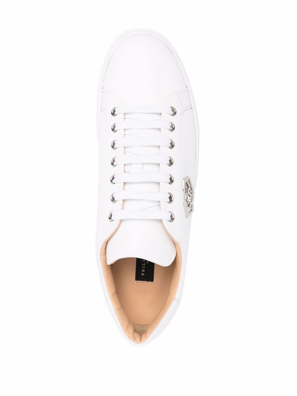 logo-patch lace-up trainers - 4