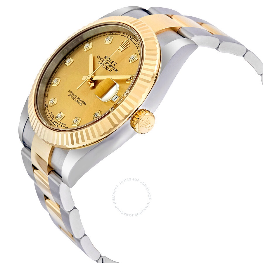 Rolex Datejust 41 Champagne Diamond Dial Steel and 18K Yellow Gold Oyster Men's Watch 12633CDO - 2