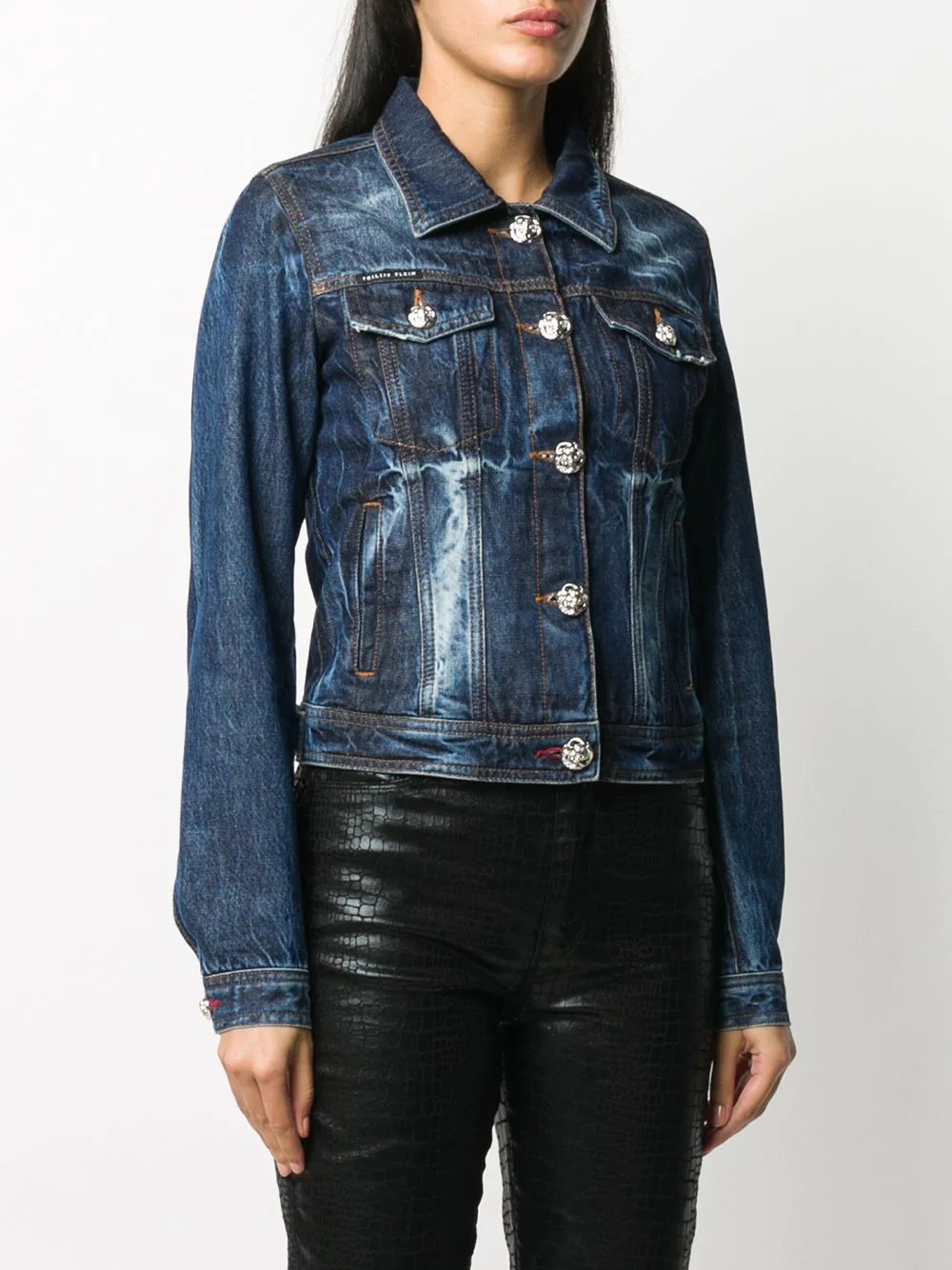 Teddy bear print denim jacket - 3