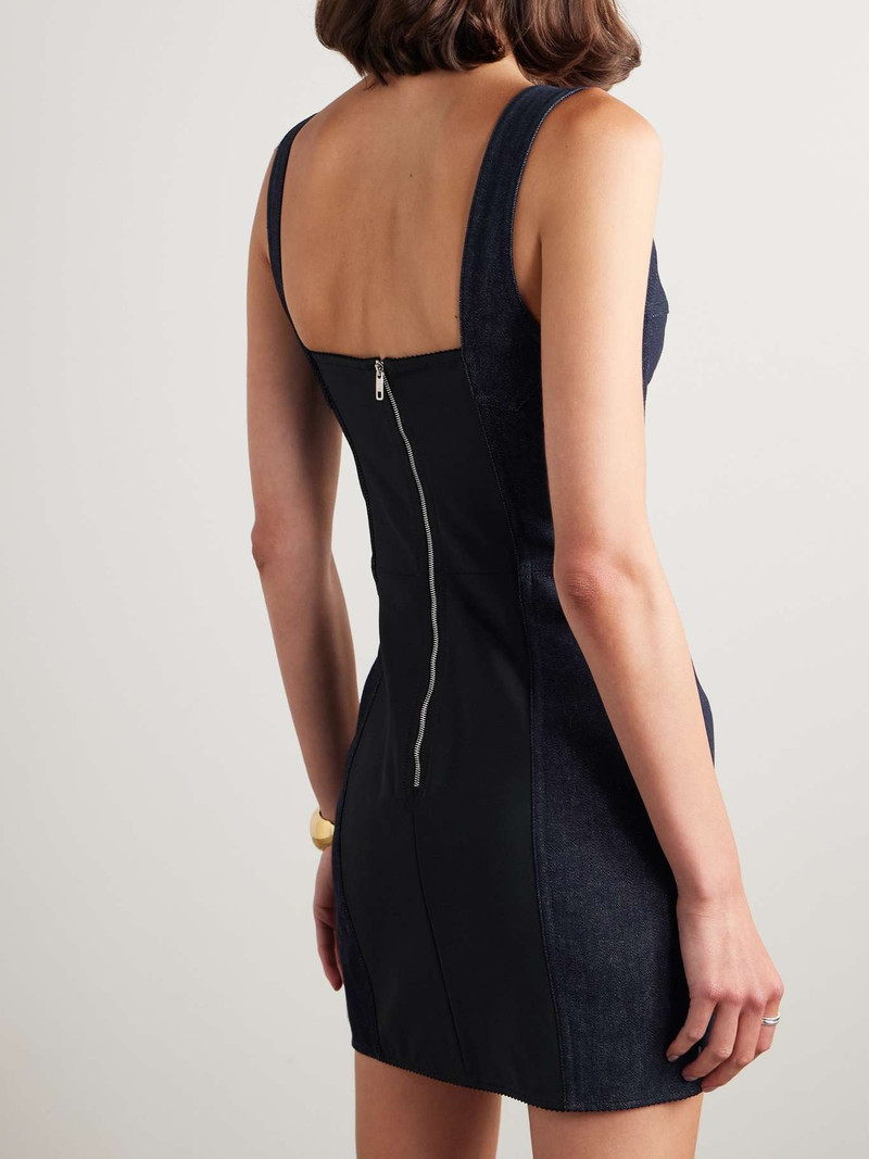 Tulle-trimmed denim mini dress 3