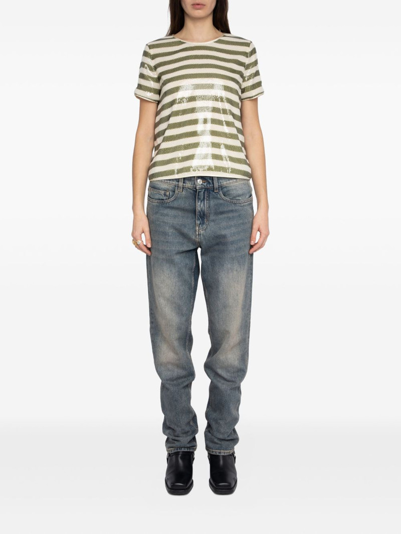 Zadig & Voltaire Tchao sequin stripe T-shirt outlook