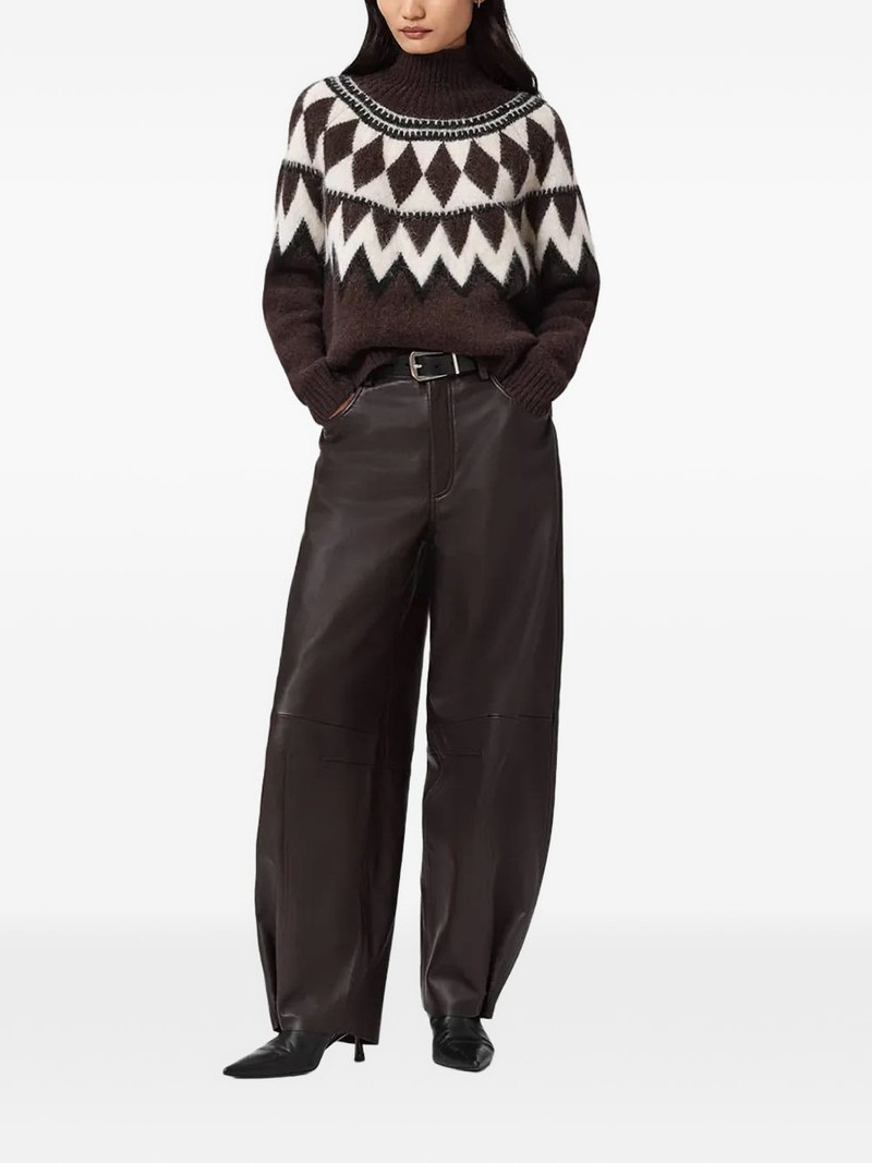 ALLSAINTS Tara diamond-pattern roll-neck sweater outlook