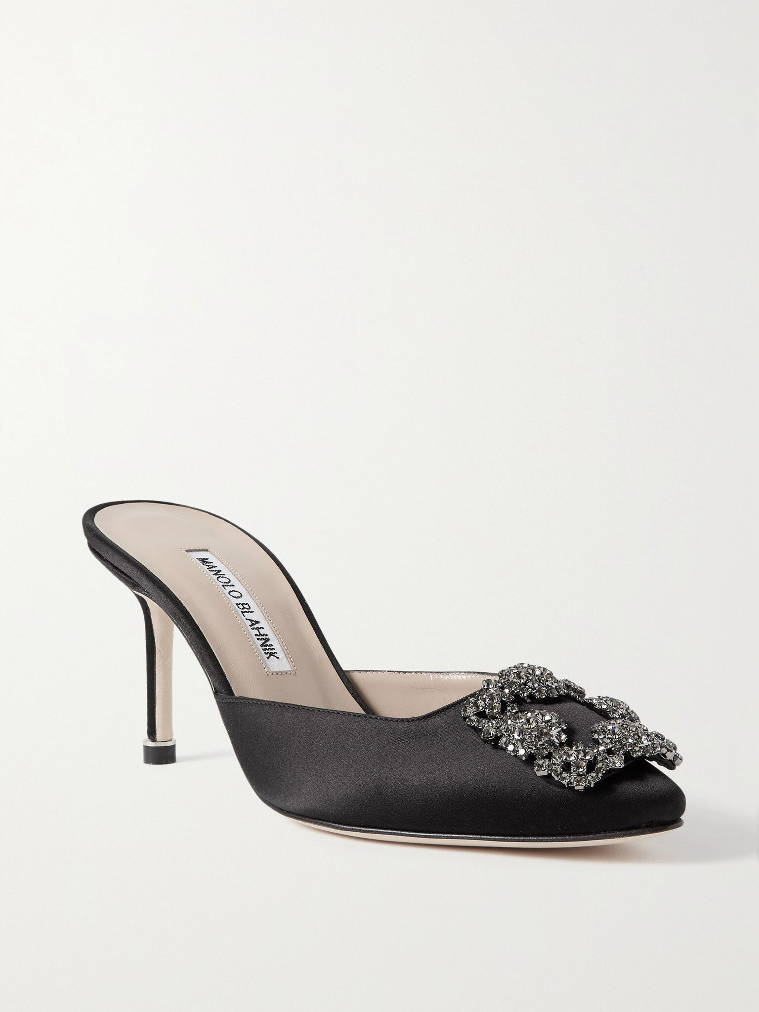 Hangisimu 70 embellished satin mules Black - 1