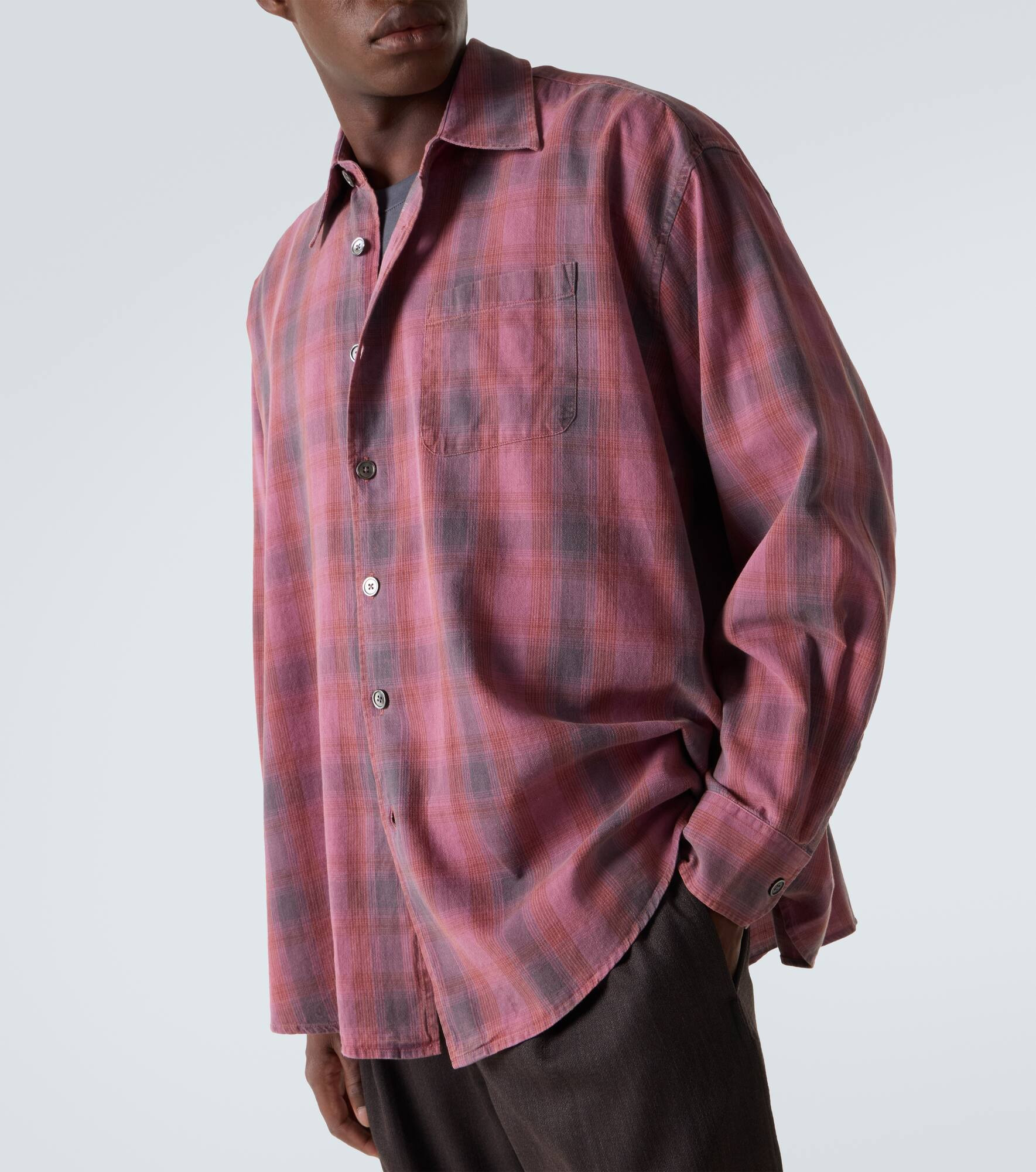 Borrowed plaid cotton flannel shirt - 5