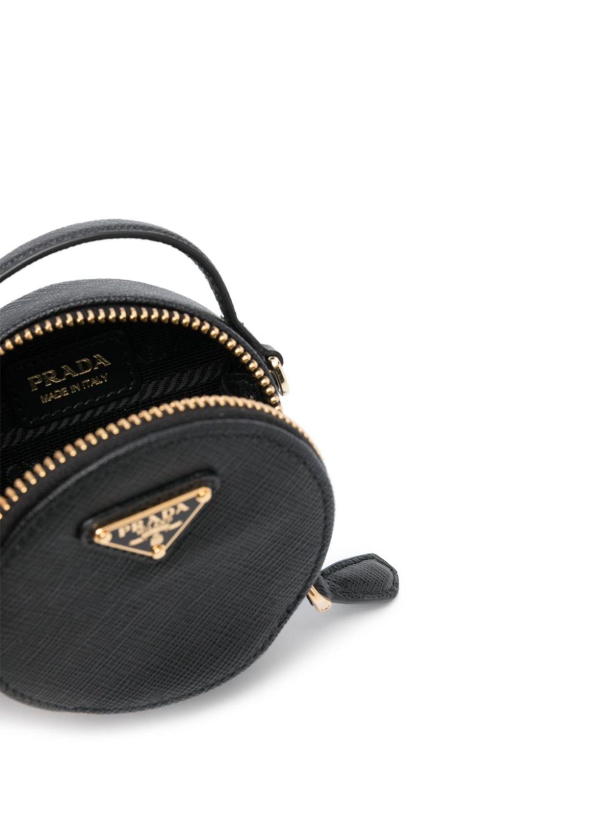 enamel-logo Saffiano-leather mini pouch, Prada