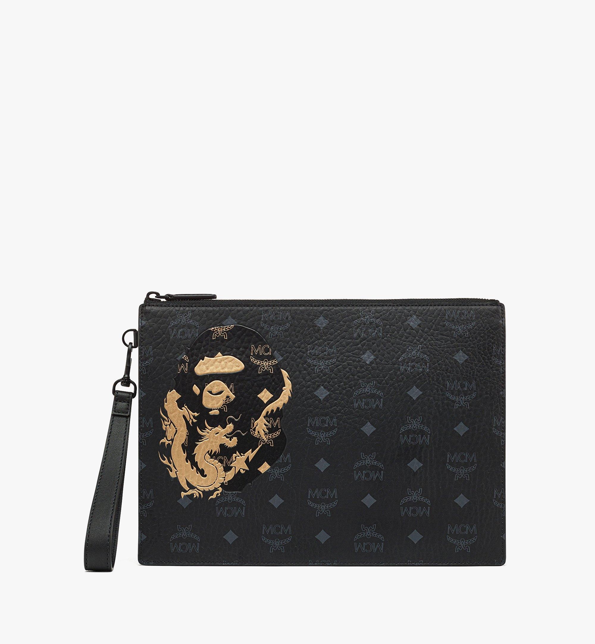 MCM x BAPE Wristlet Zip Pouch in Visetos - 1