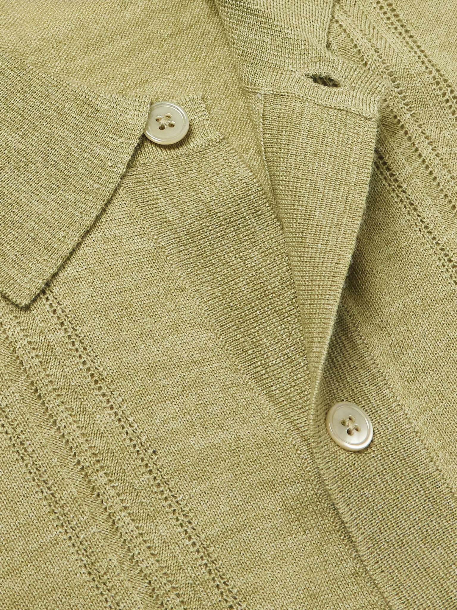 Thor 6584 Pointelle-Knit Wool-Blend Shirt - 5