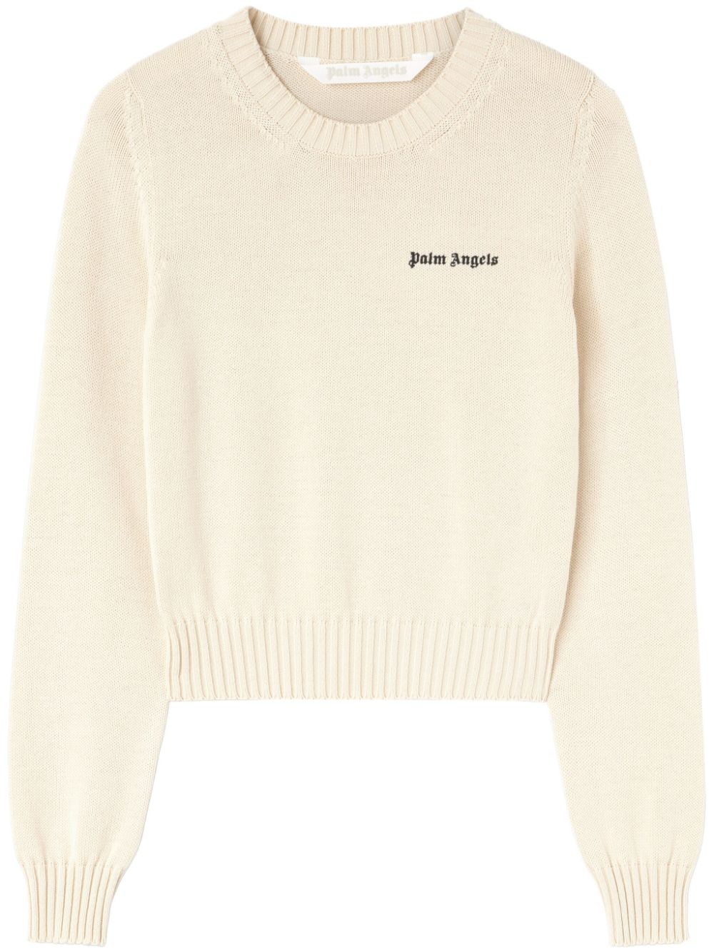 logo-embroidered cotton jumper - 1