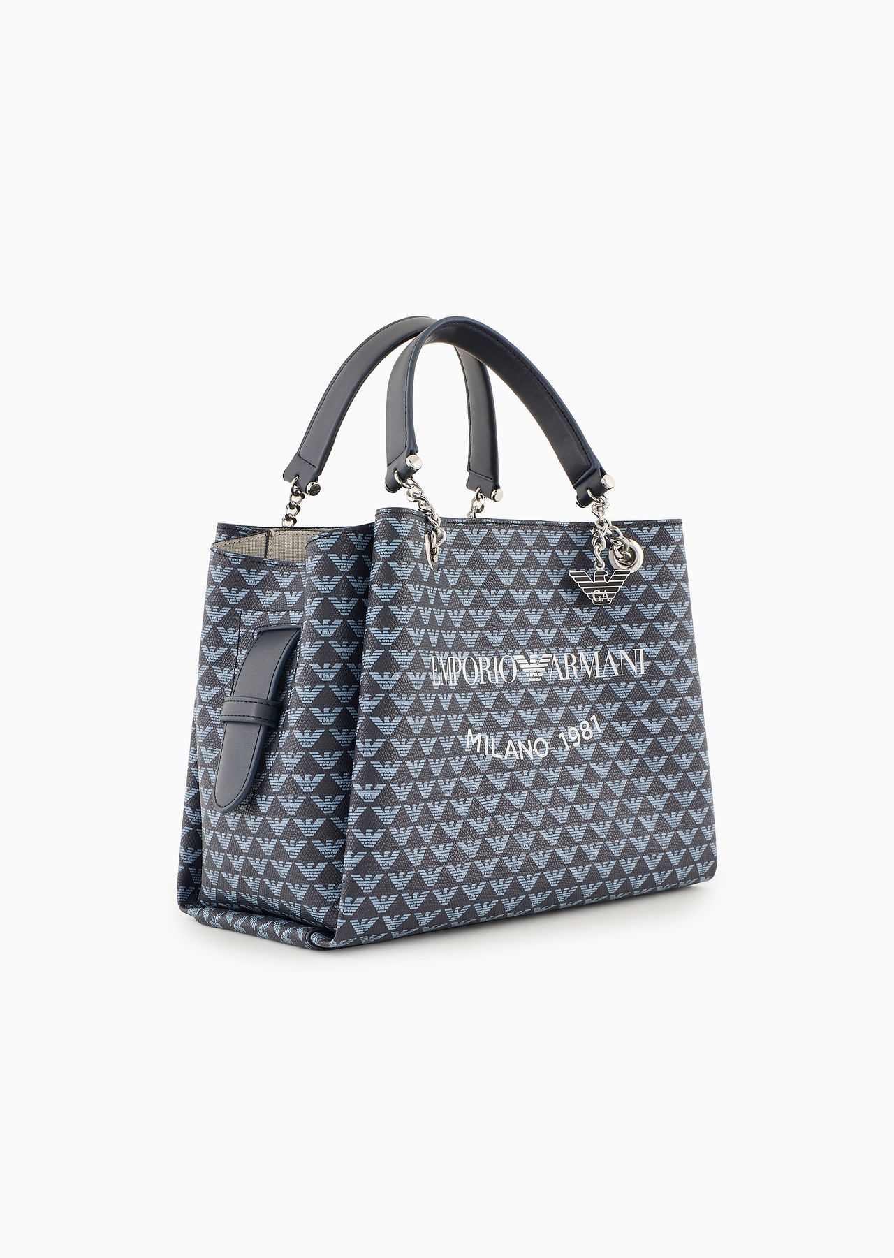 All-over eagle handbag with Milano 1981 logo print - 2