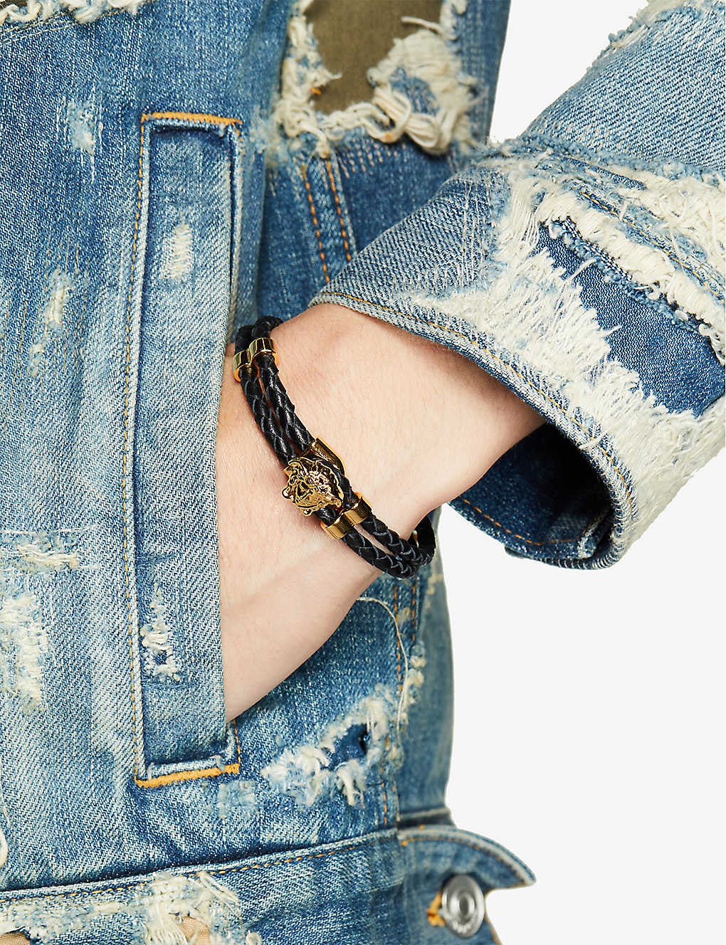 Medusa braided leather bracelet - 2