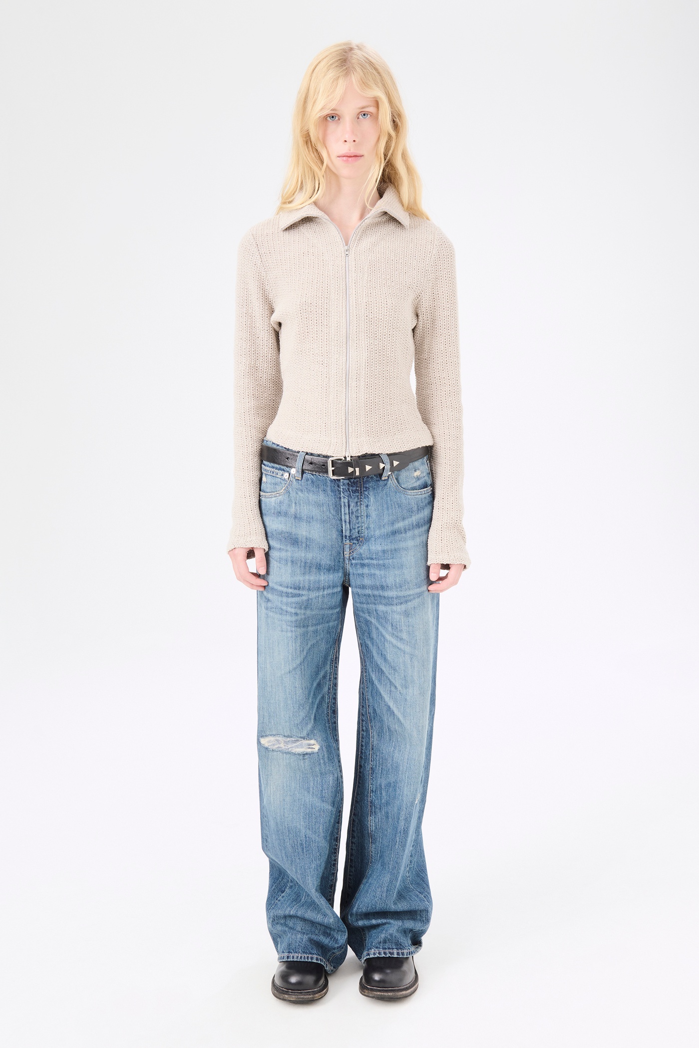 Slim Zip Longsleeve Musk Dusk Rope Weave - 2