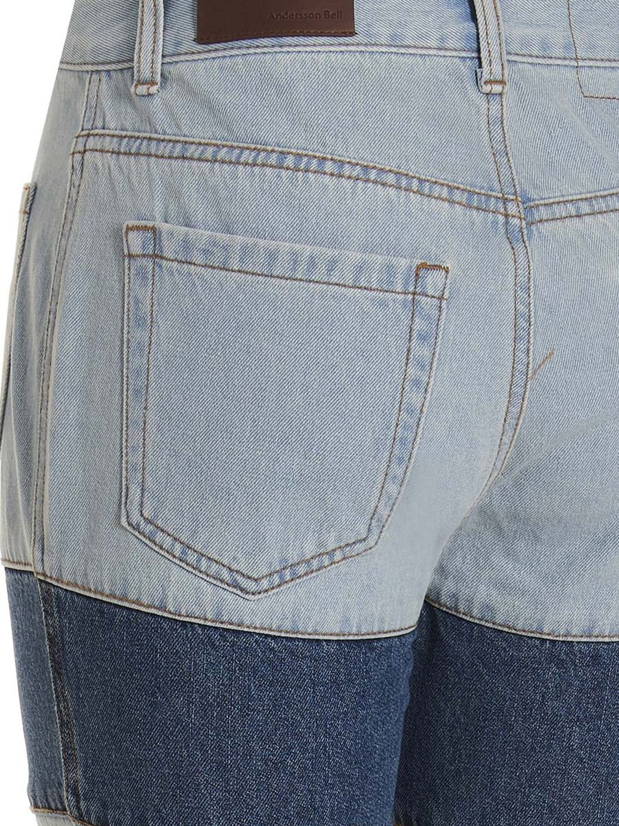 パンツ ANDERSSON BELL Women Flare Pants APA607WWASBLU Blue Andersson Bell Blue Damaged Flared Jeans - Fabric of Society