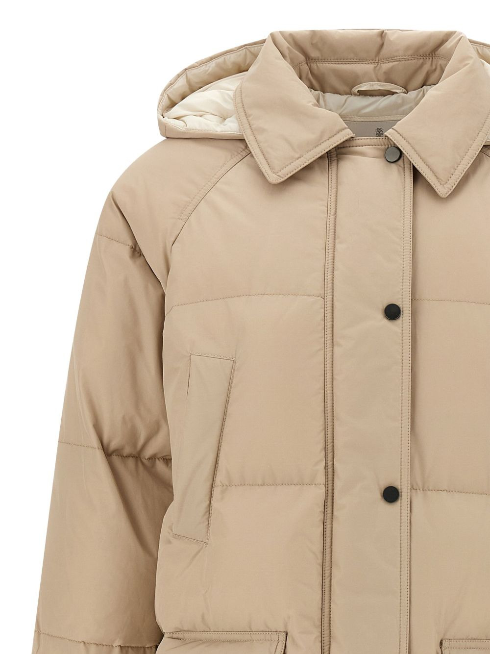 quilted hooded down coat - 3