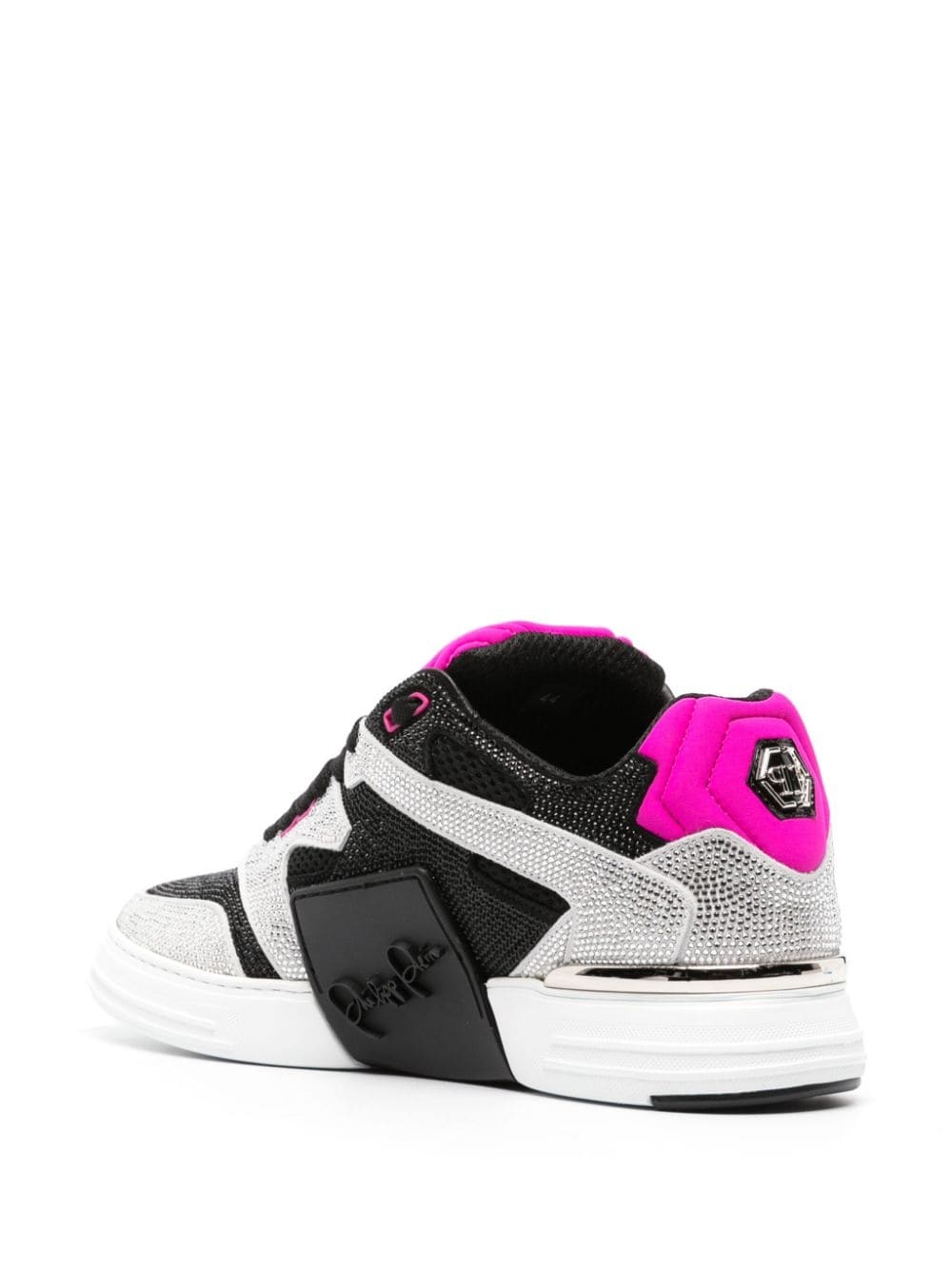 crystal-embellished lace-up sneakers - 3