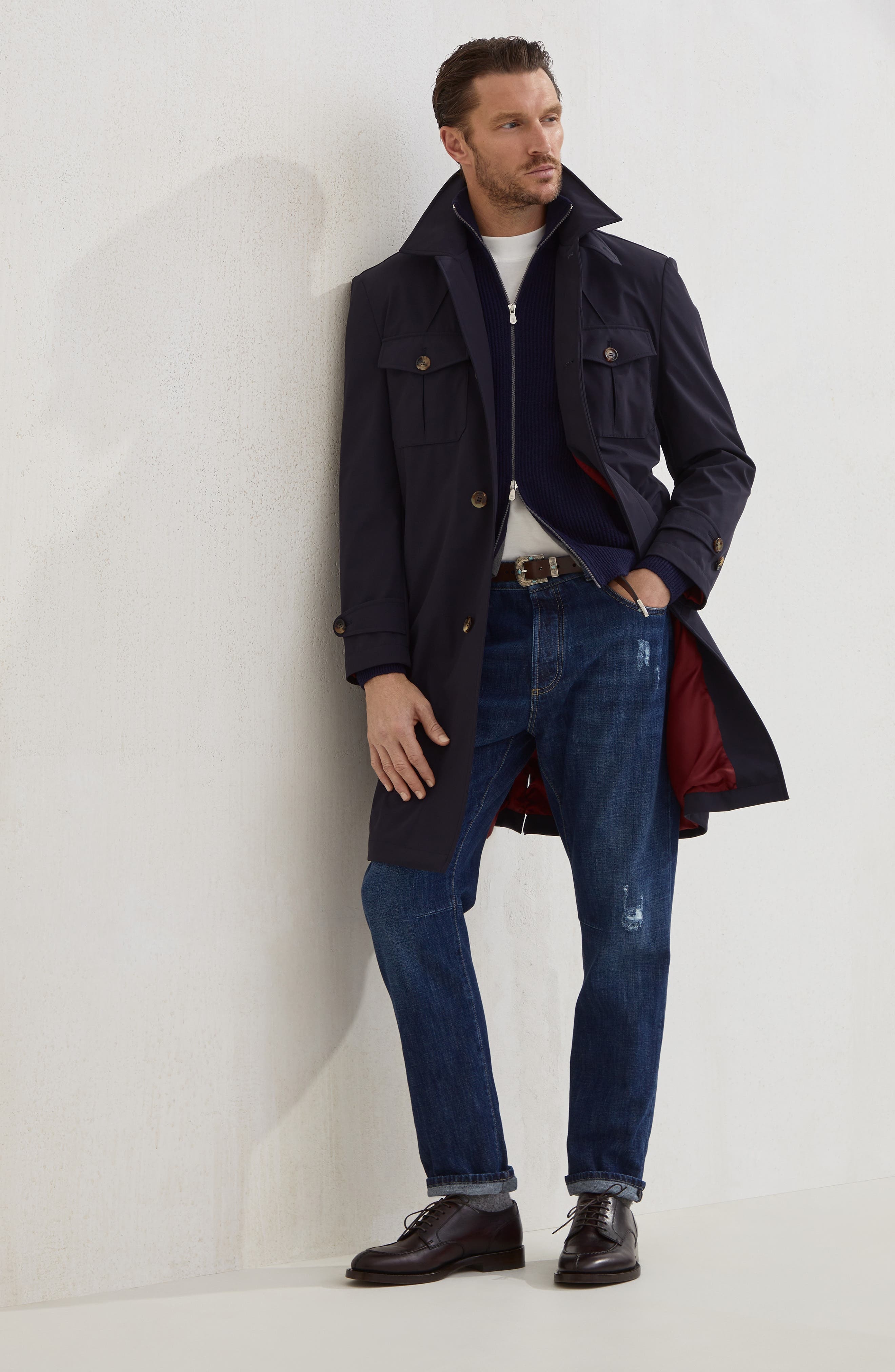 Brunello Cucinelli Zip-front cardigan in Navy Blue at Nordstrom - 6