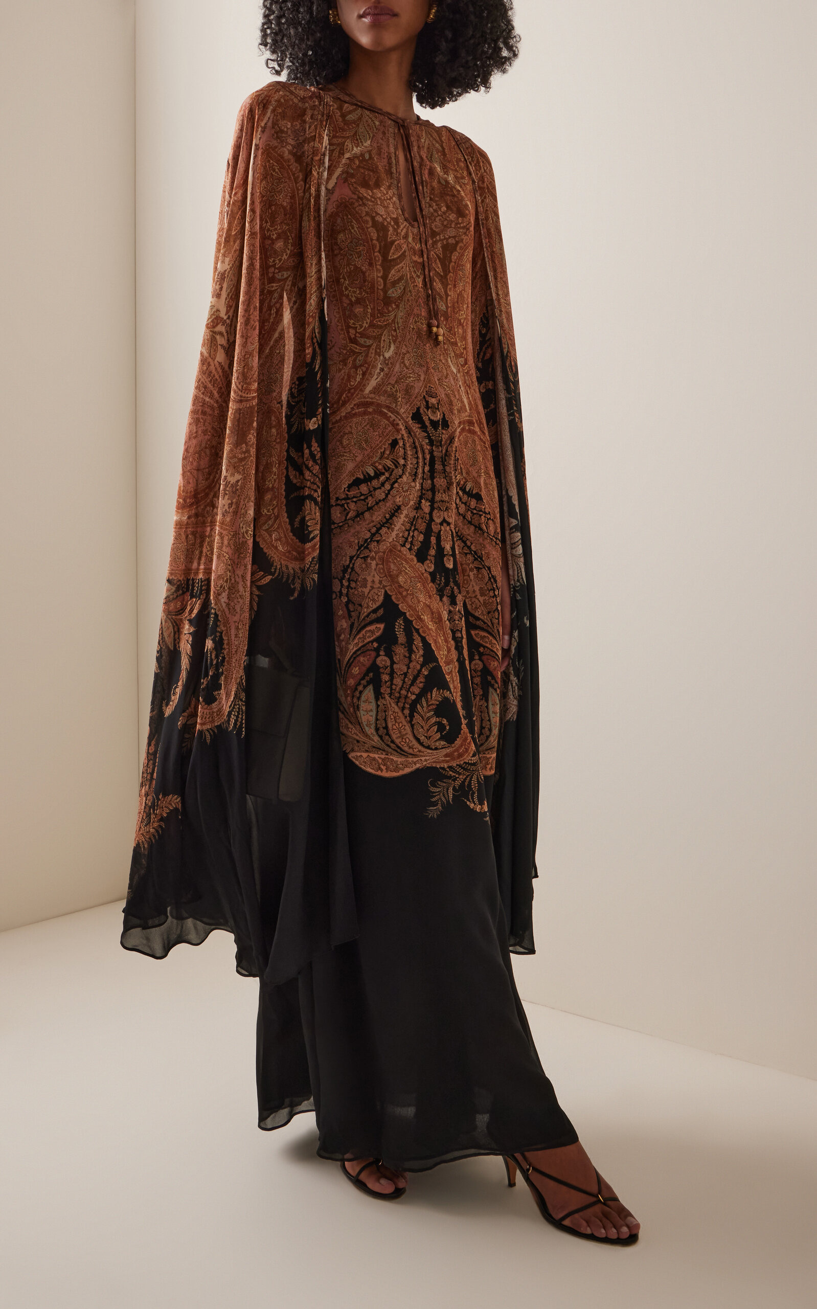 Hypnotic Paisley Maxi Cape Dress multi - 2