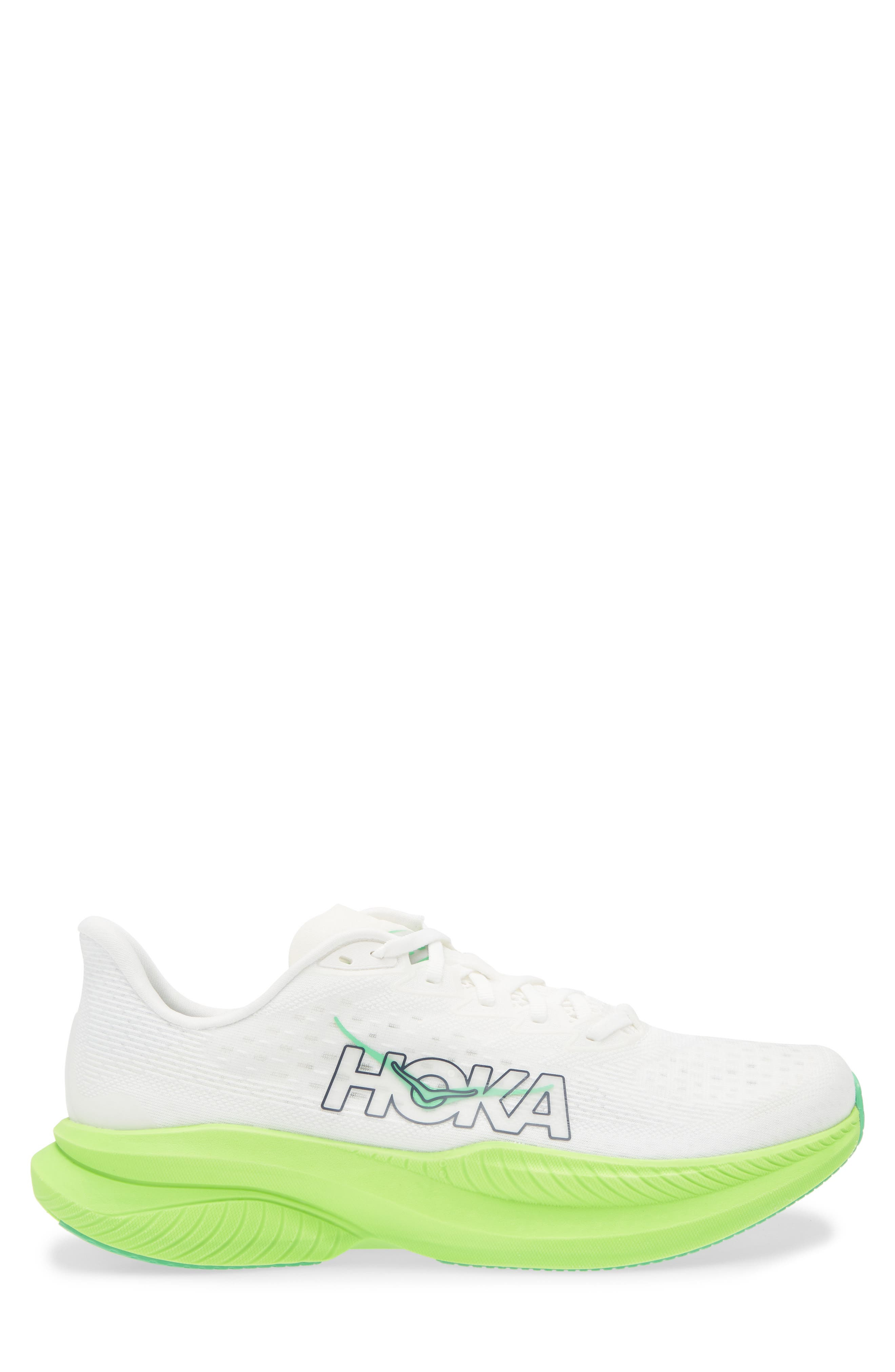 HOKA Mach 6 Running Shoe in White /Neon Lime at Nordstrom - 3