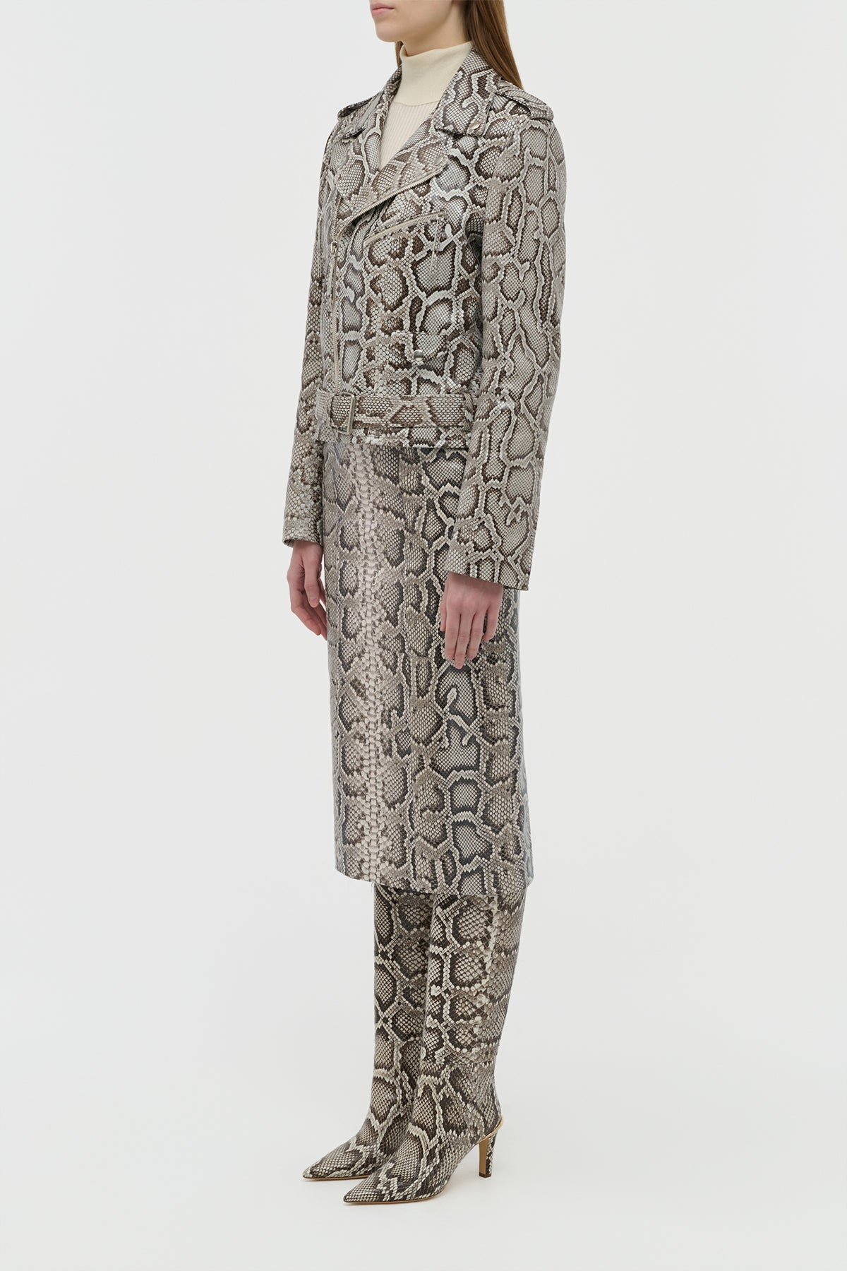 Manuela Midi Skirt in Greyscale Inversa™ Snakeskin - 3