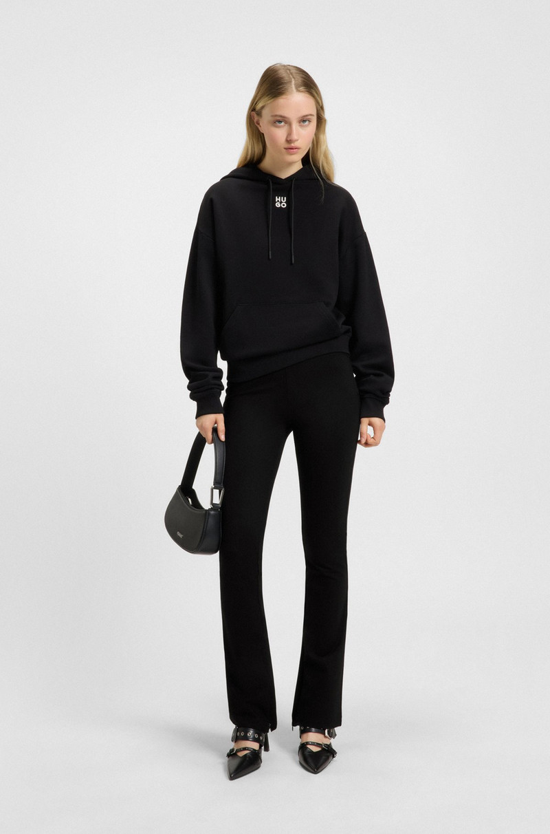 HUGO RELAXED-FIT TROUSERS IN STRETCH FABRIC WITH FLARED LEG outlook
