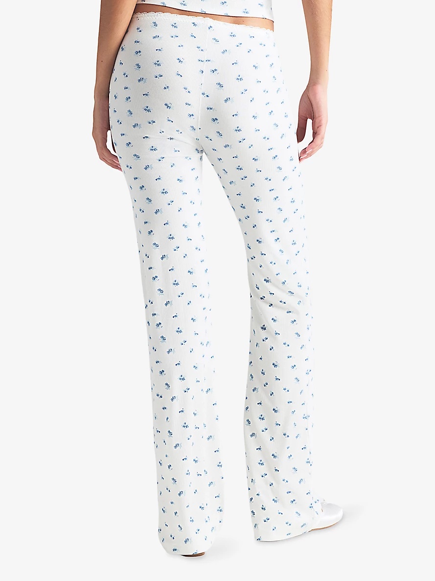 Soft Lounge Lace-Trim Ribbed Stretch-Modal Trousers - 4