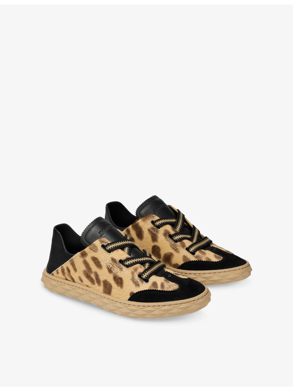 Diamond Light Leopard-Print Leather Low-Top Trainers - 3