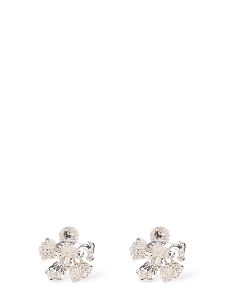 Flower crystal earrings - 1