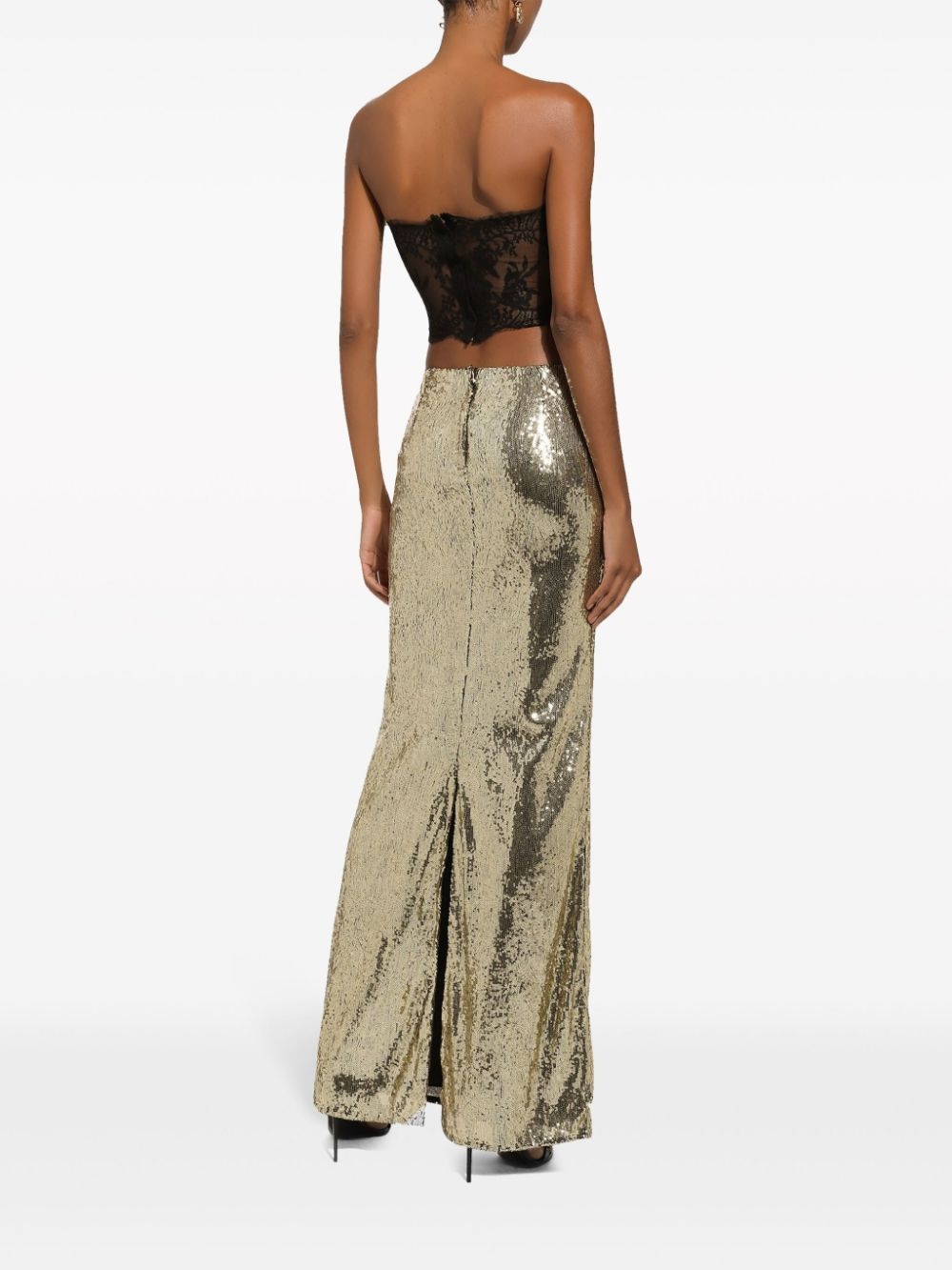 sequin-embellished strapless top - 4