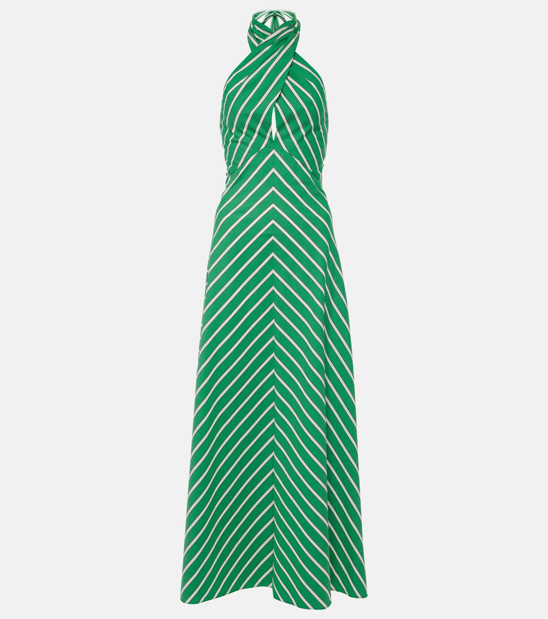 Dawn striped cotton poplin maxi dress - 1