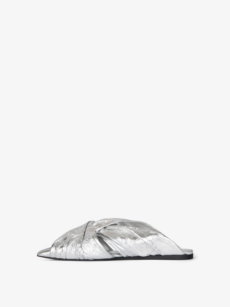 Givenchy TWIST FLAT MULES IN LAMINATED LEATHER outlook