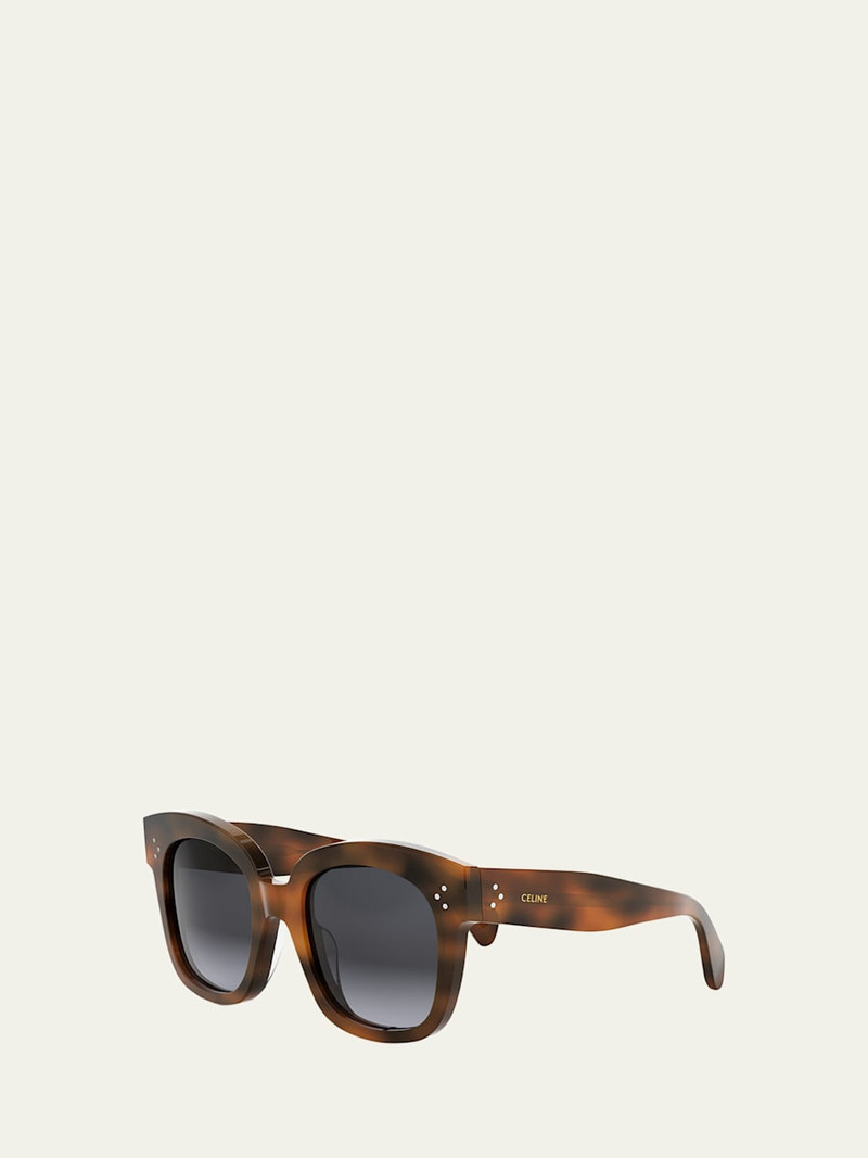 CELINE 3 Dots Havana Acetate Square Sunglasses outlook