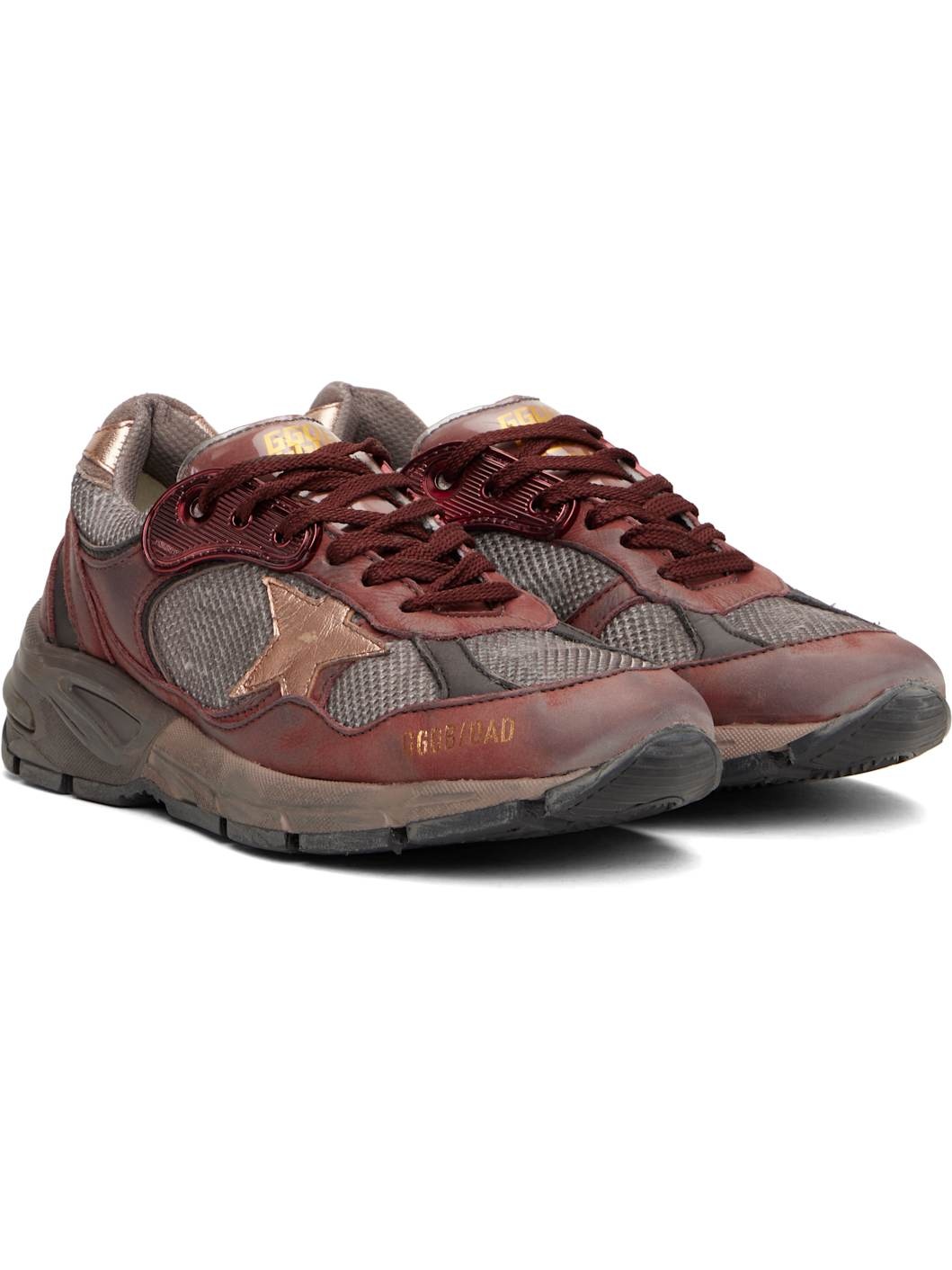 Burgundy & Brown Dad-Star Sneakers - 4