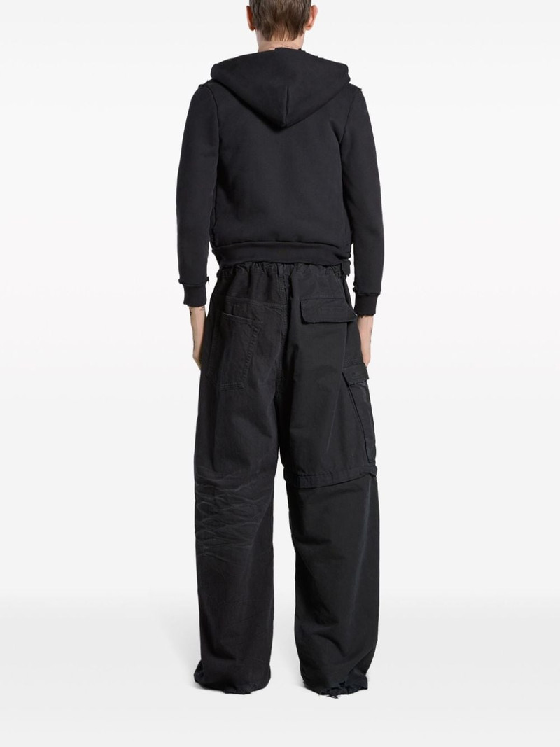 BALENCIAGA Hybrid denim-ripstop wide-leg trousers outlook