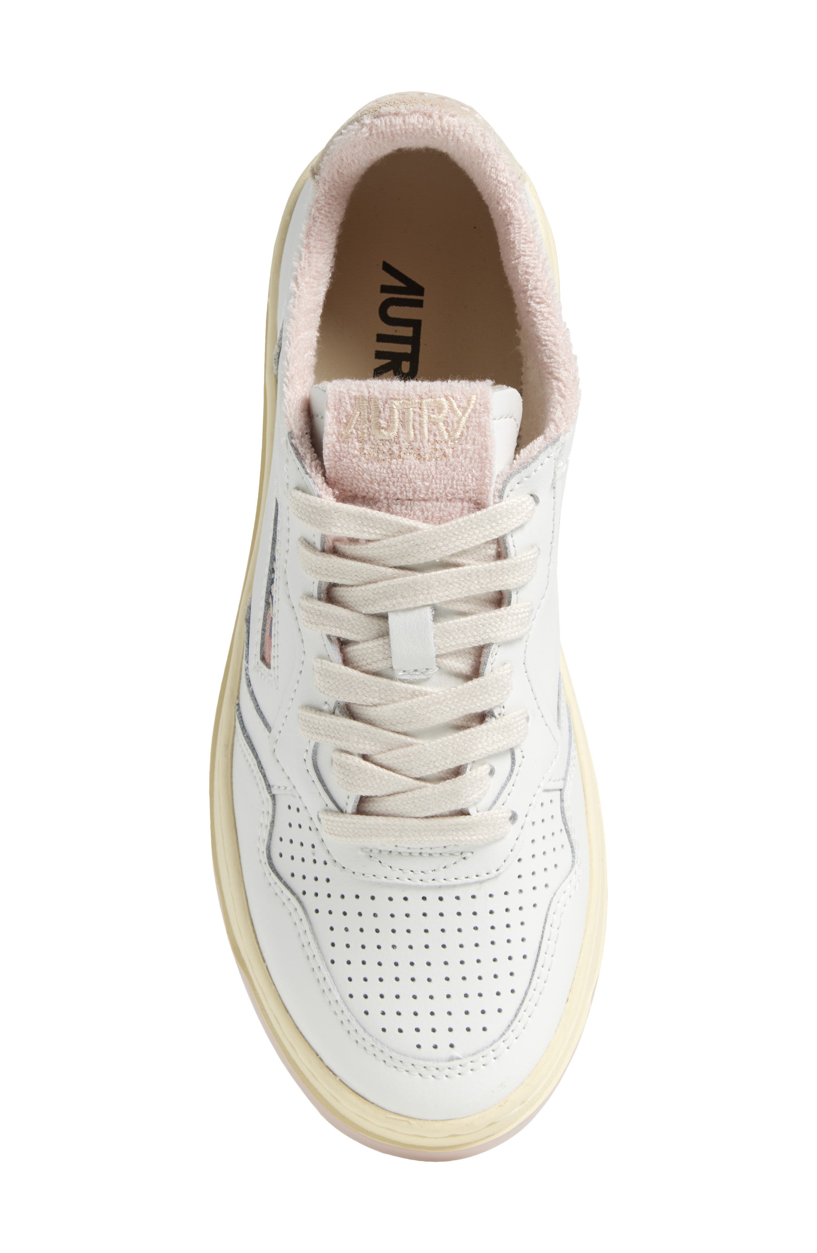 AUTRY Medalist Low Sneaker in White/Pink at Nordstrom - 5