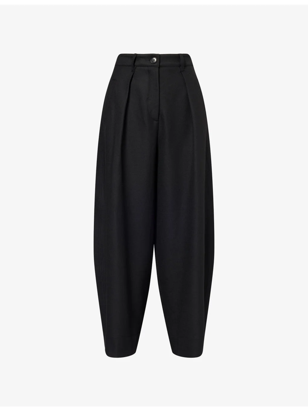 Wide-Leg Pleated Woven Trousers - 1