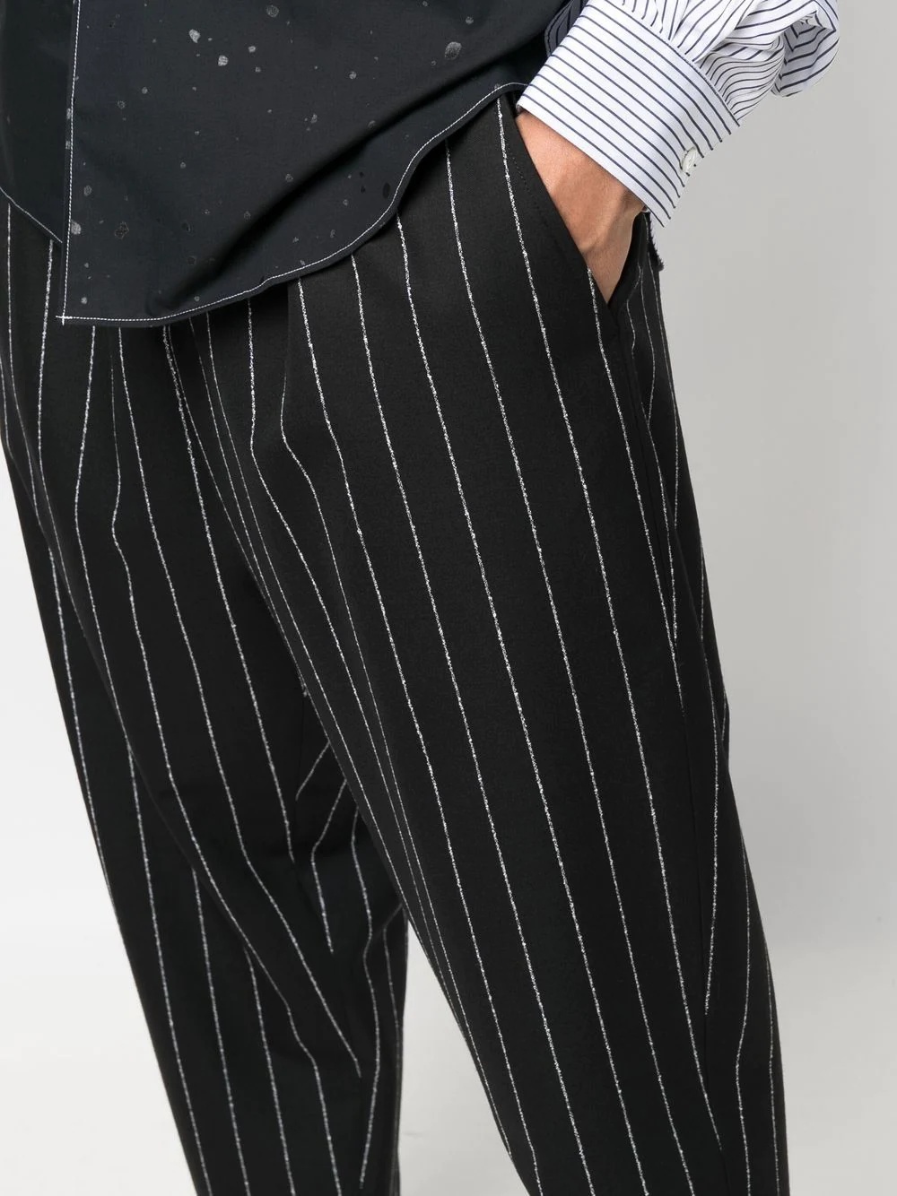 pinstripe tapered-leg trousers - 5