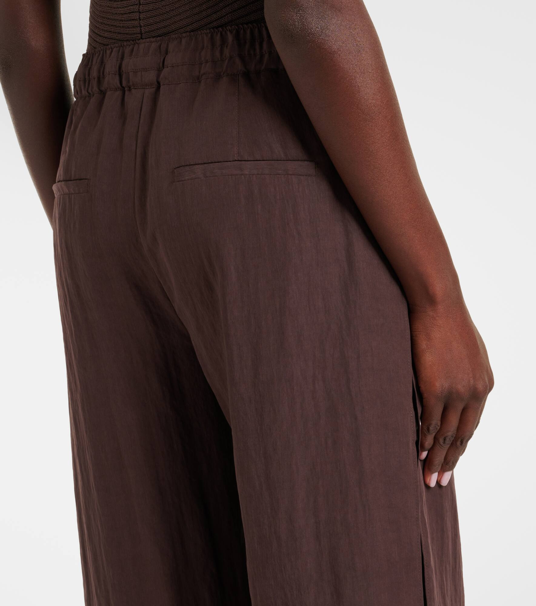 Slit-detail wide-leg pants - 6