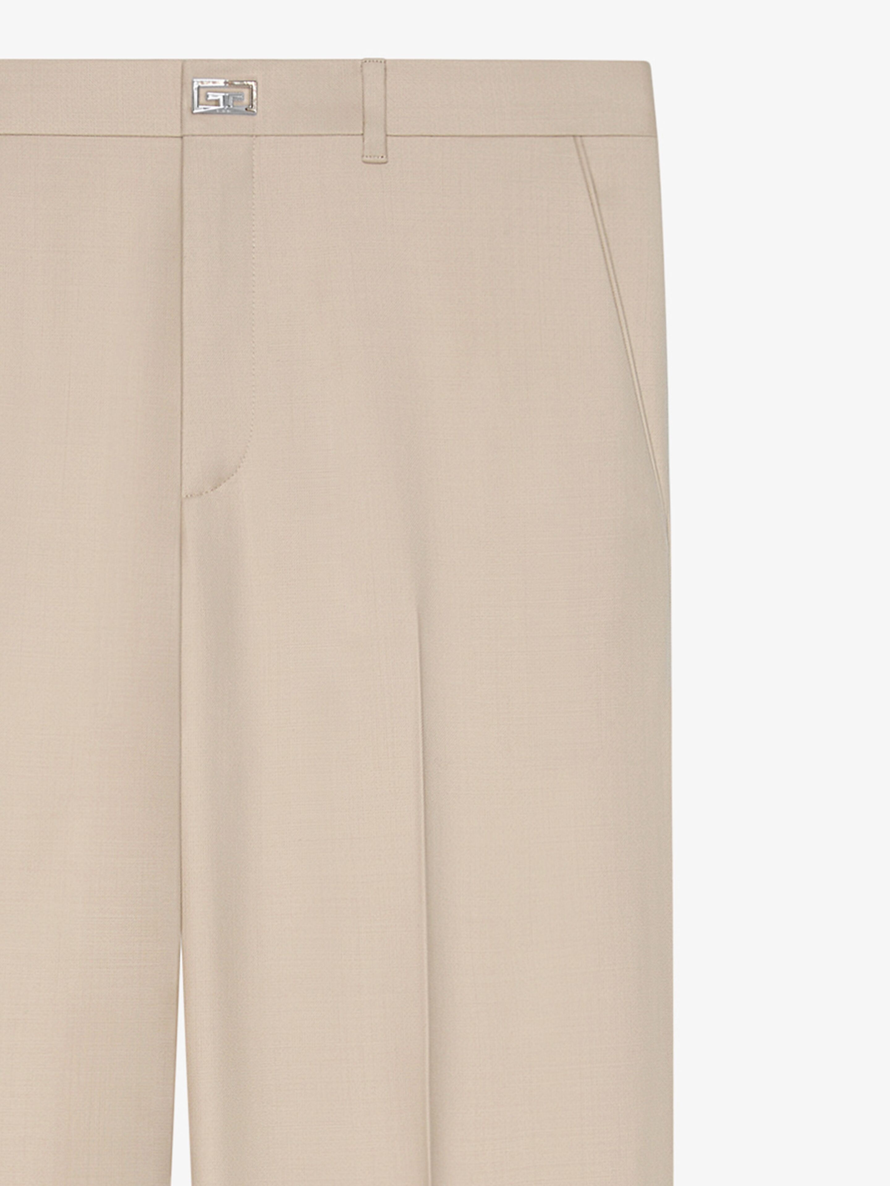 SLIM FIT TAILORED PANTS IN WOOL WITH 2G CLIP - 4
