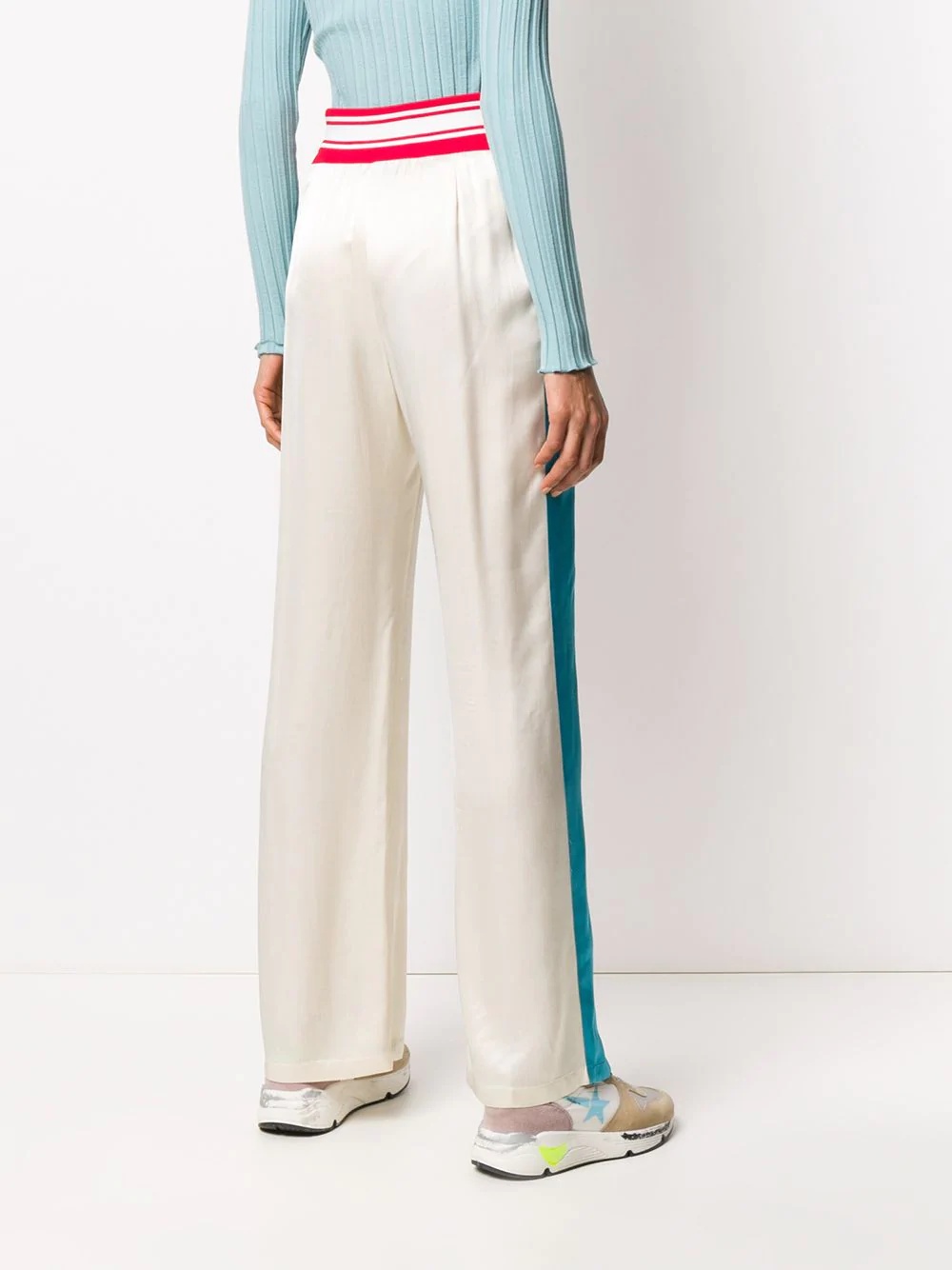 side stripe high-waisted trousers - 4