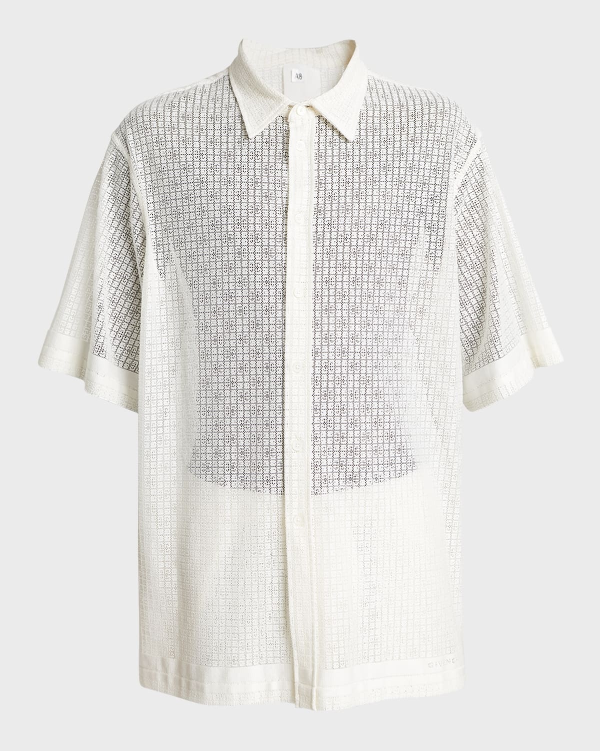 Men's Monogram Lace Button-Down Shirt - 1