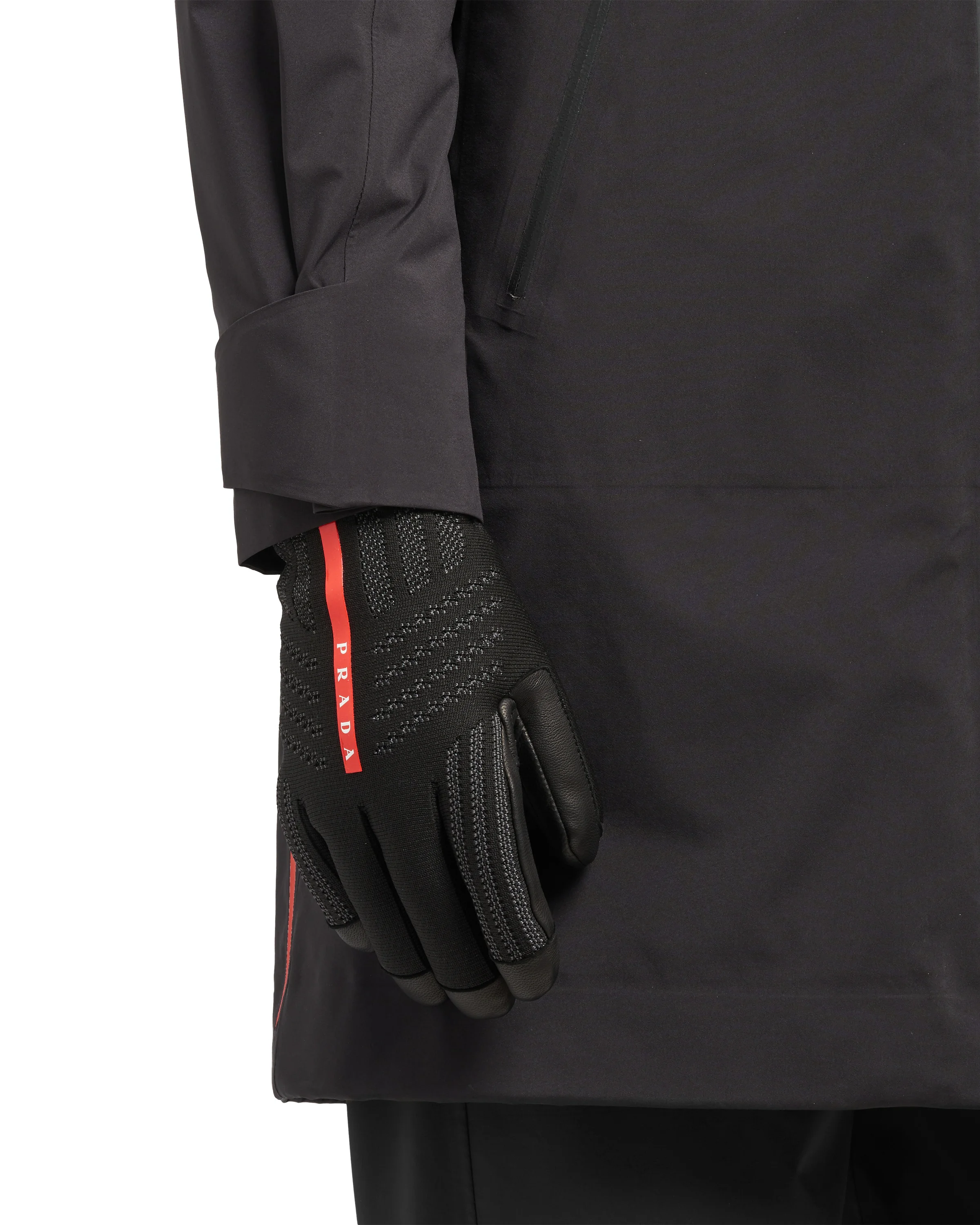Prada GORE-TEX, leather and knit ski gloves | REVERSIBLE