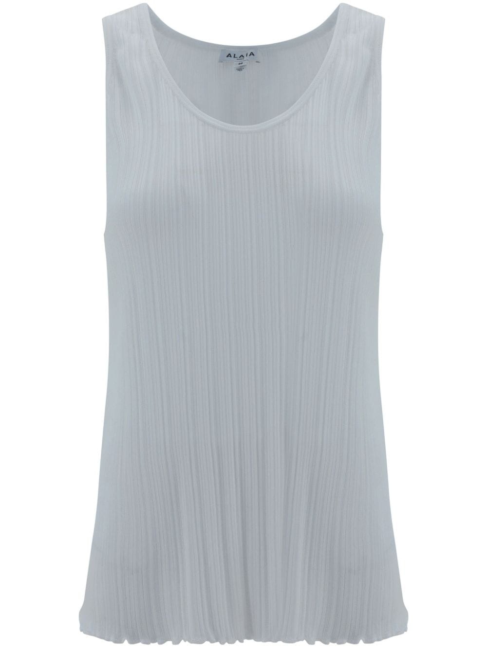 scoop-neck pleated tank top - 1