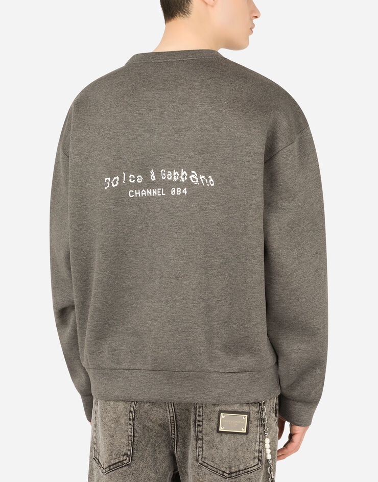 Technical jersey sweatshirt with multi-color glitch print - 5