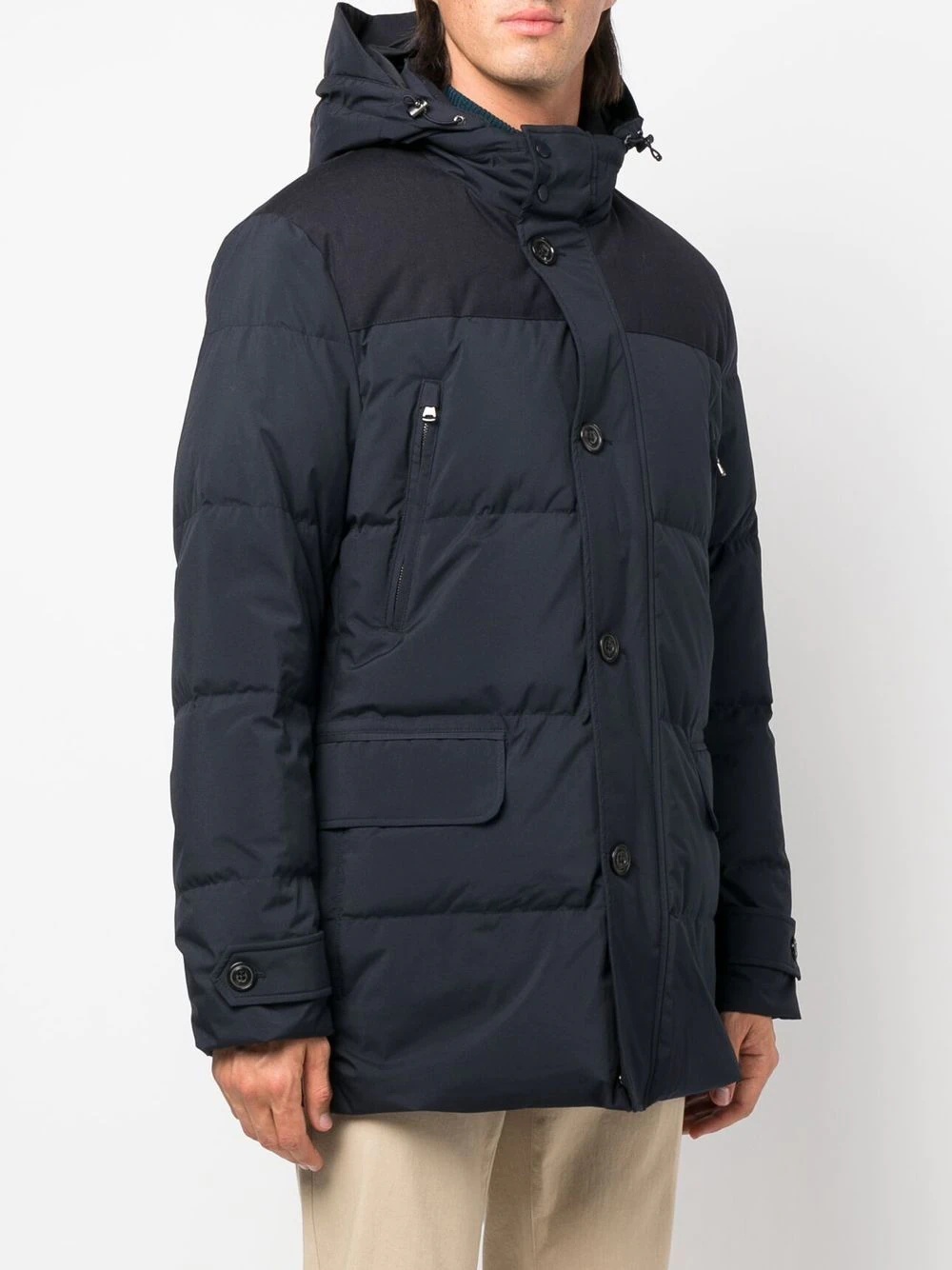 detachable-hood padded down coat - 3