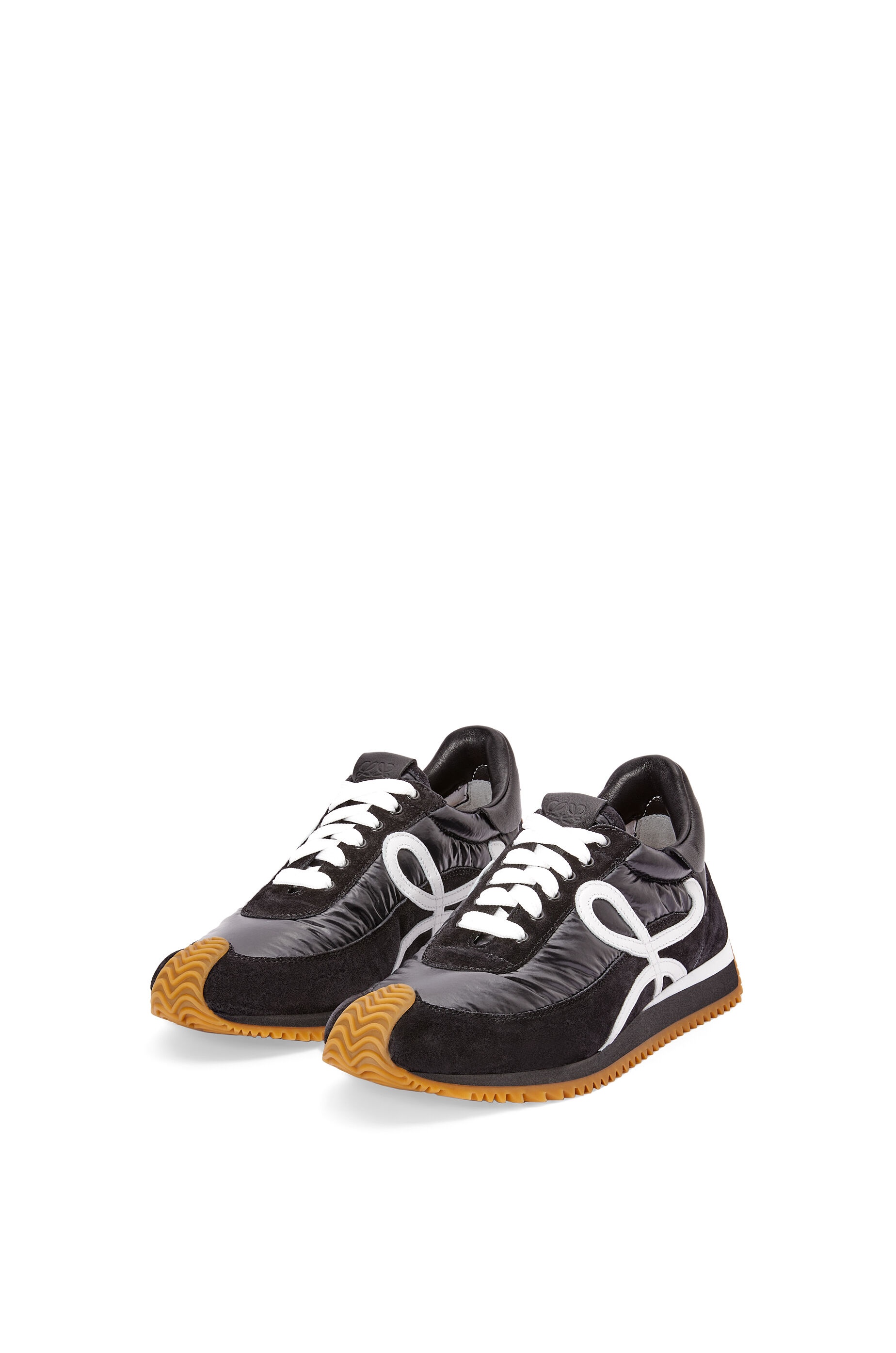 Padded flow runner in nylon and suede - 2