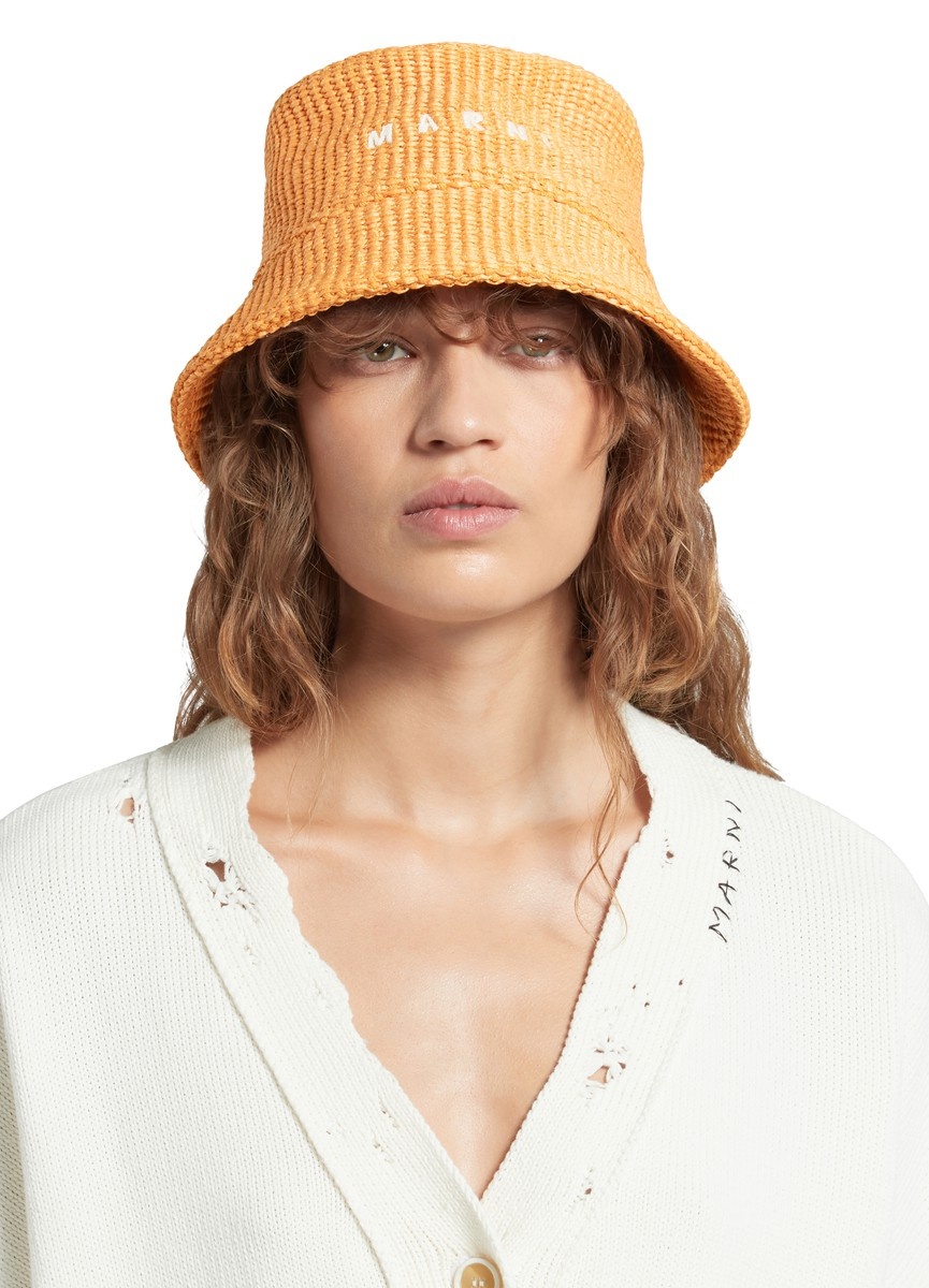 ハット Marni LOGO RAFIA BUCKET HAT Marni Logo Rafia Bucket Hat | italist
