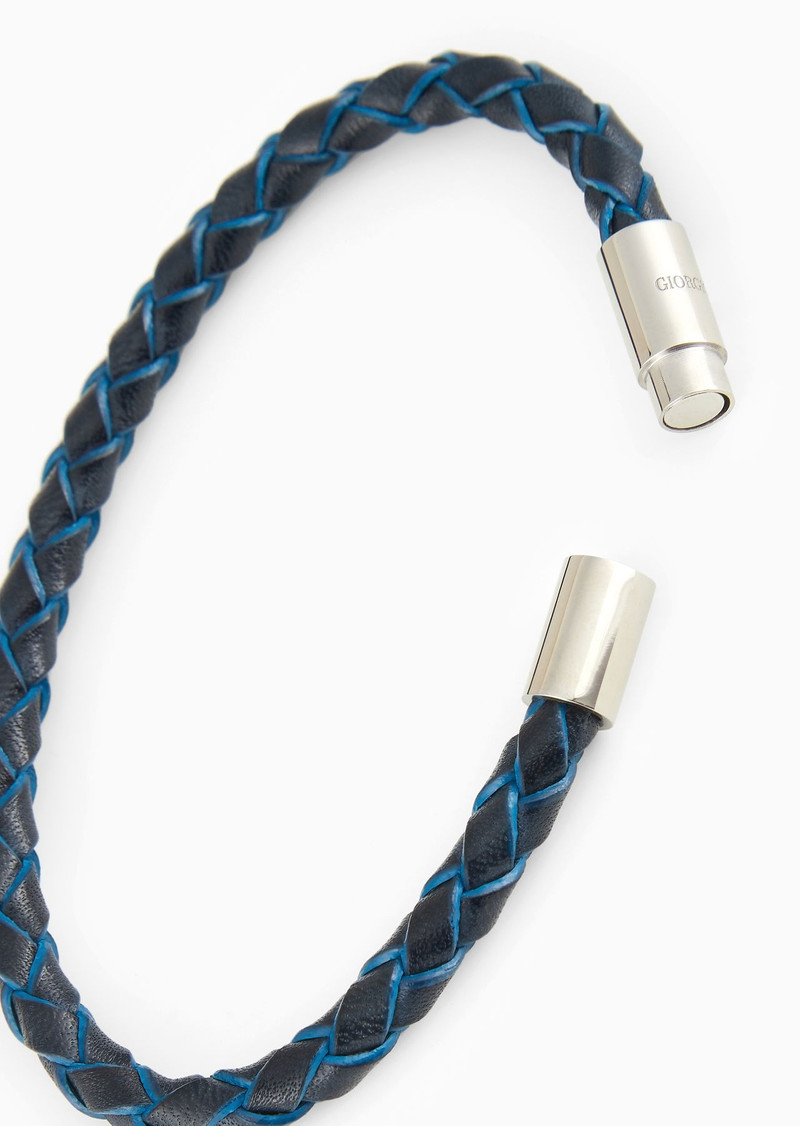 GIORGIO ARMANI Plaited leather bracelet outlook