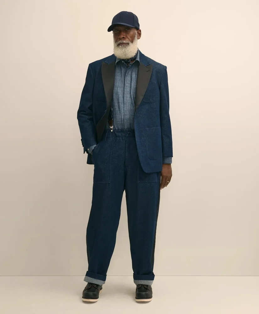 Brooks Brothers X Engineered Garments Cotton Denim Oversized Dinner Jacket - 1