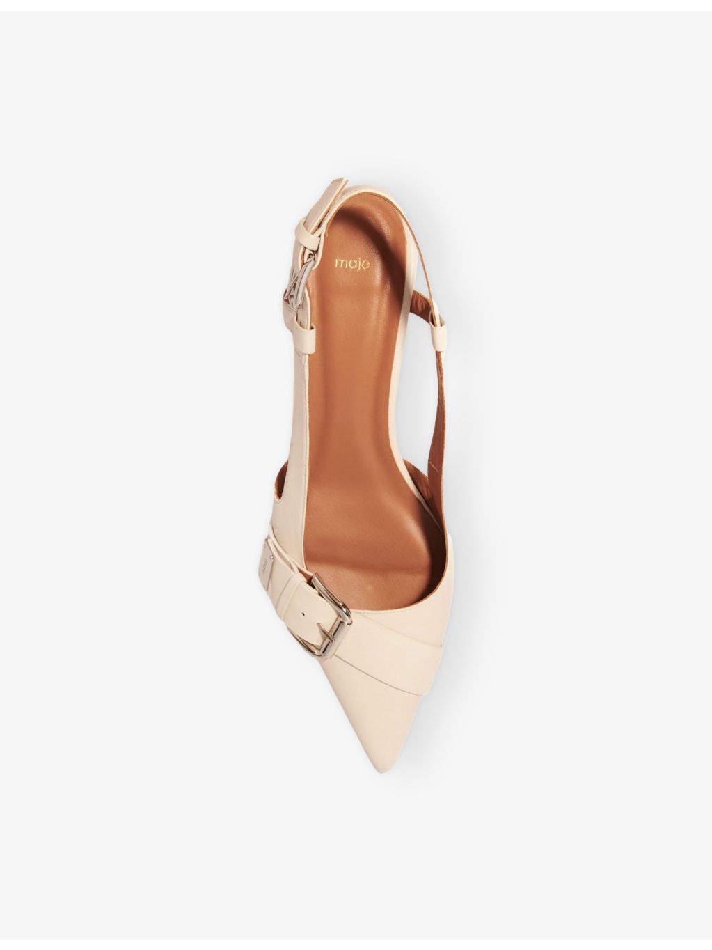 Double-Buckle Slingback Heeled Leather Pumps - 2