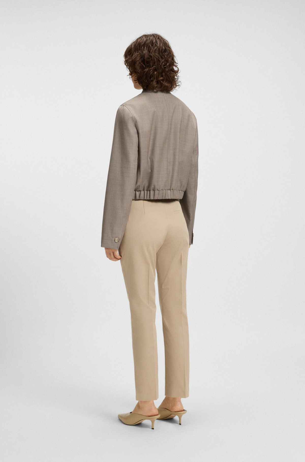 STRETCH-WOOL JACKET WITH SHARKSKIN WEAVE - 4